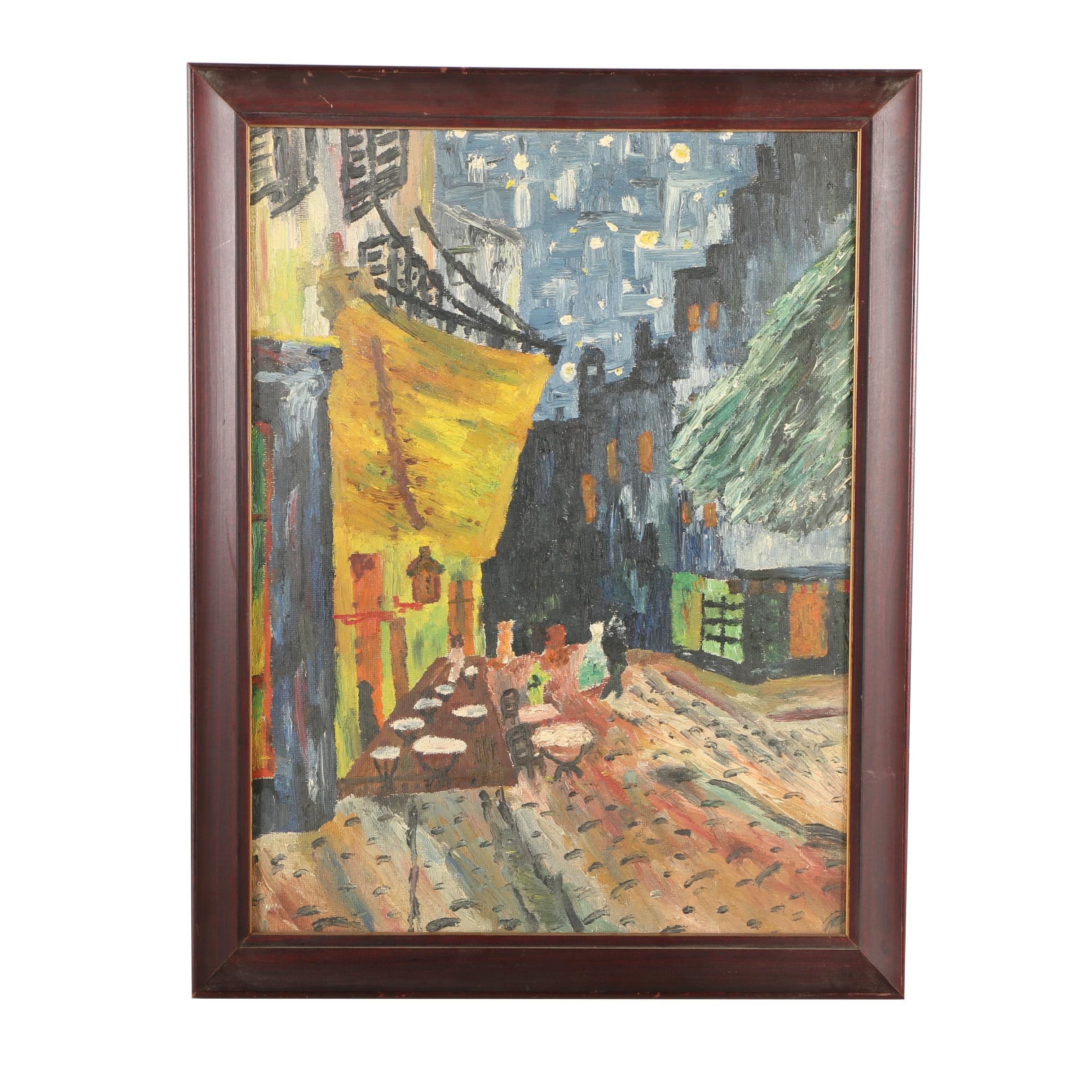 Copy Oil Painting after Van Gogh's "Cafe Terrace at Night"