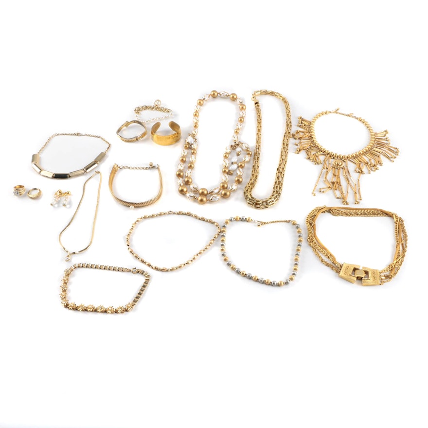 Assorted Gold Tone Jewelry Including Carlton Ridge for S.H.