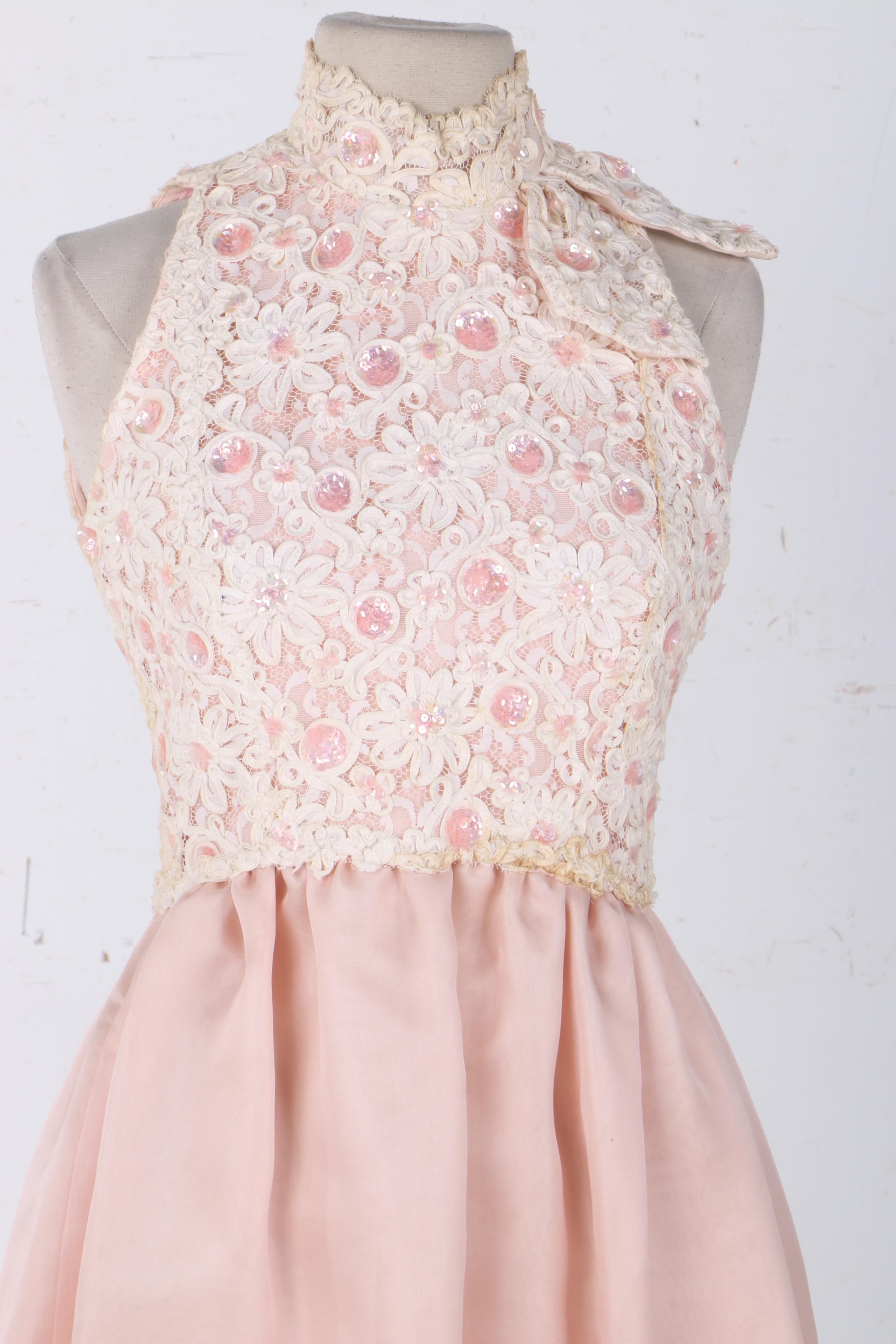 Alfred Bosand New York Vintage Lace and Organza Gown