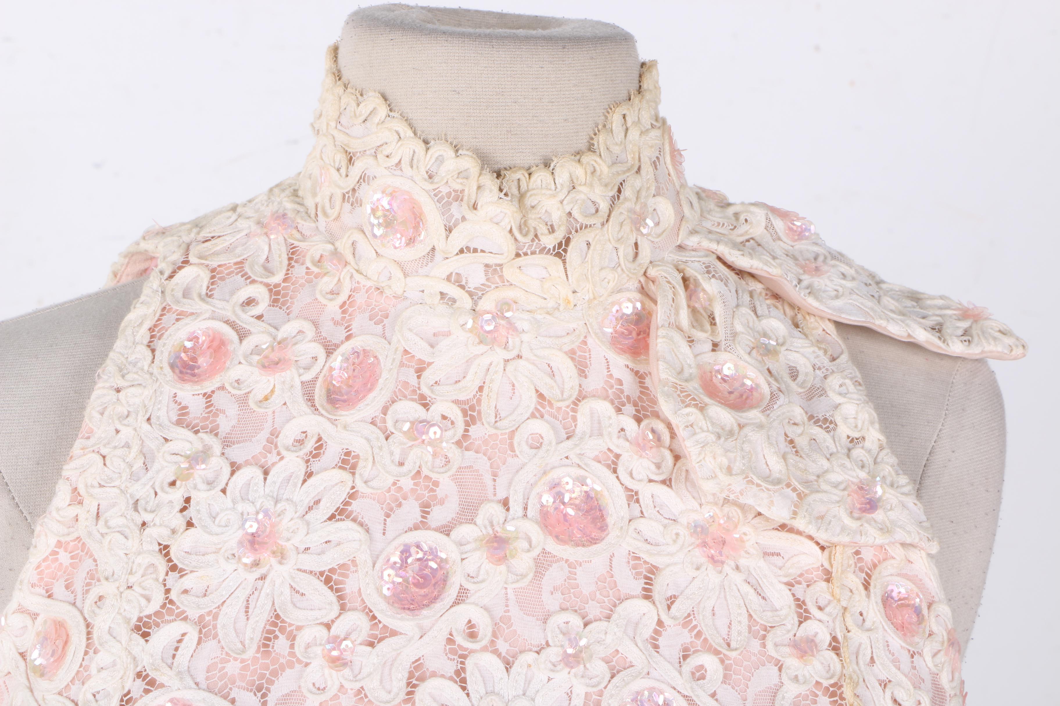 Alfred Bosand New York Vintage Lace and Organza Gown