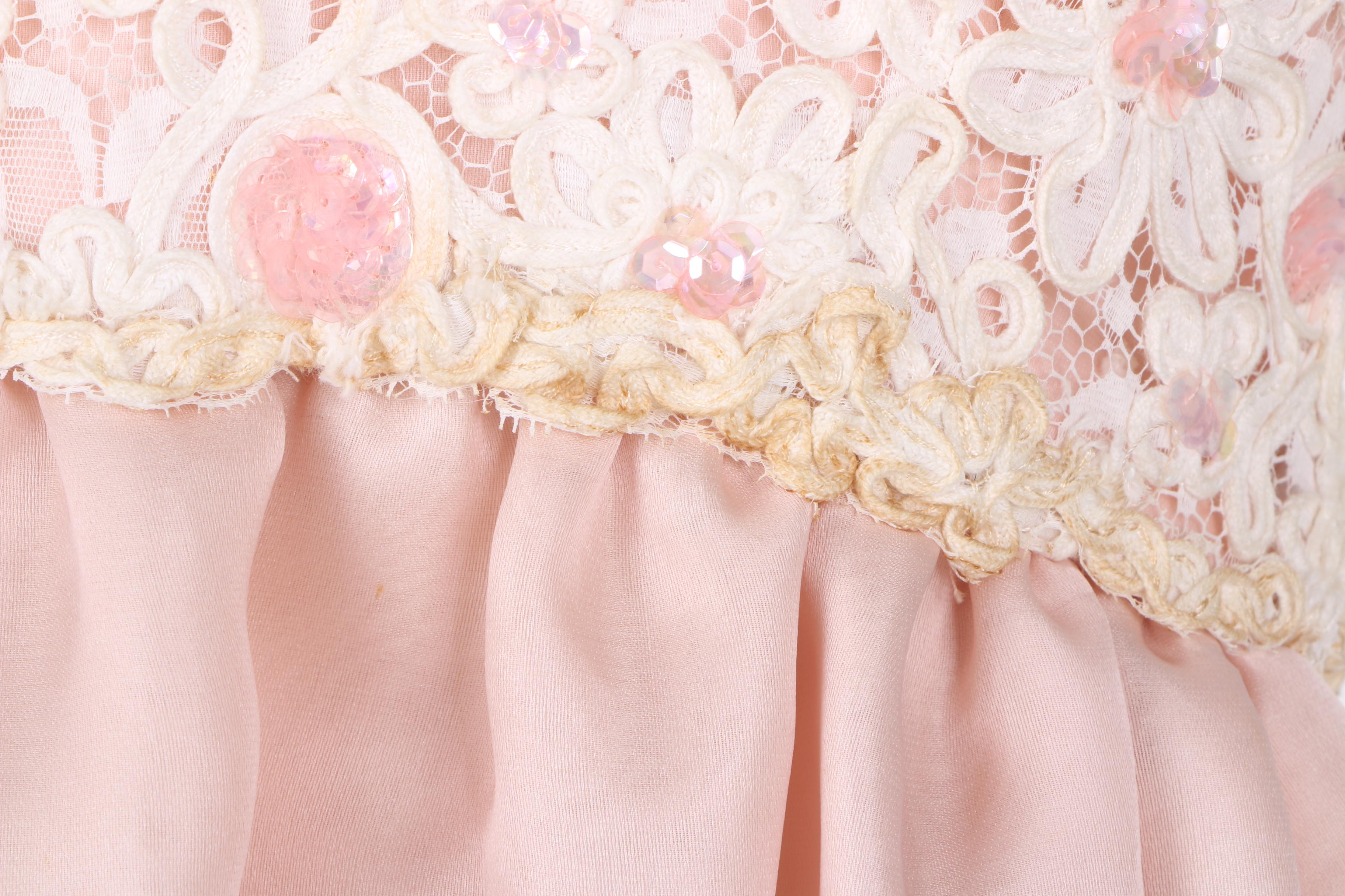 Alfred Bosand New York Vintage Lace and Organza Gown