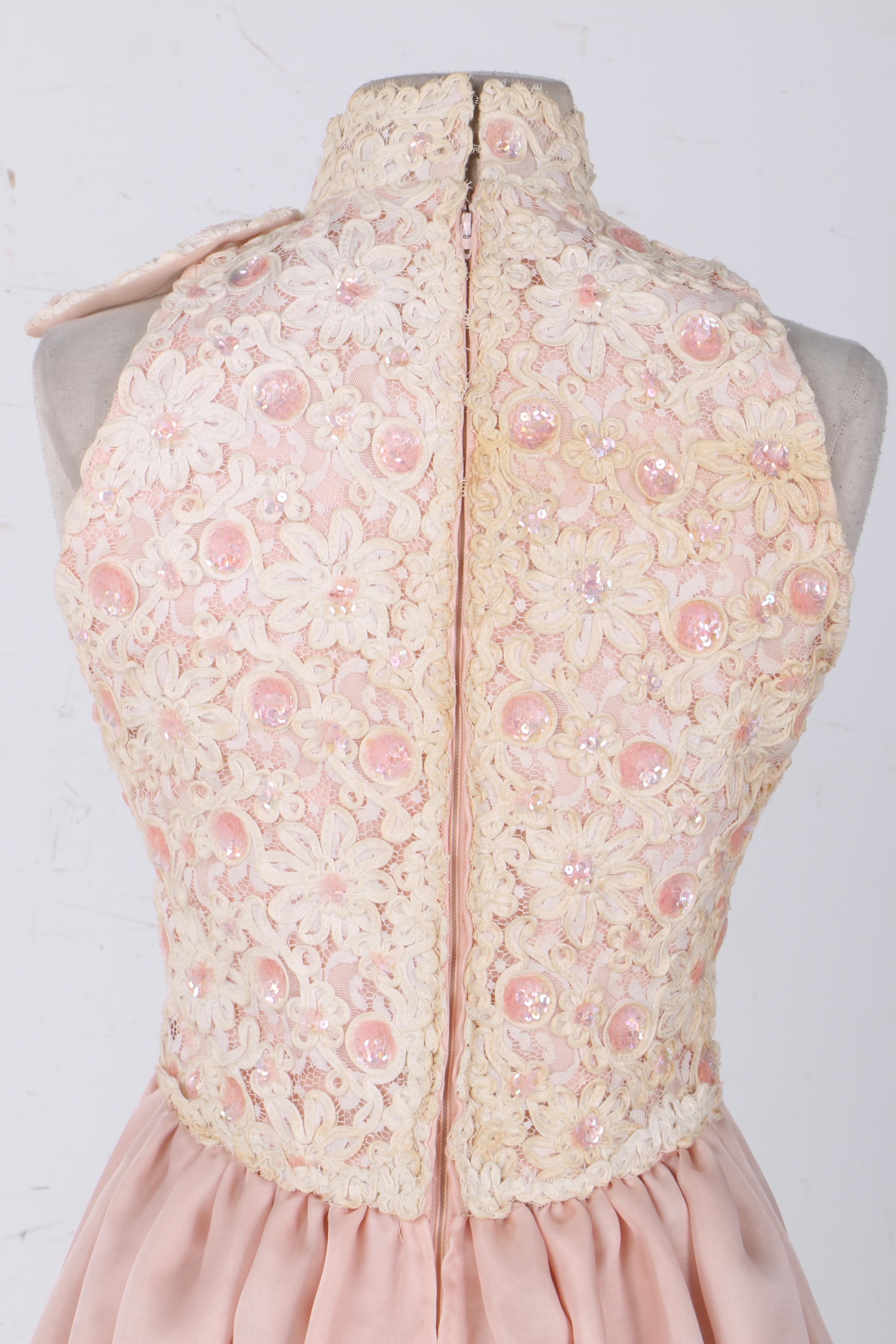 Alfred Bosand New York Vintage Lace and Organza Gown