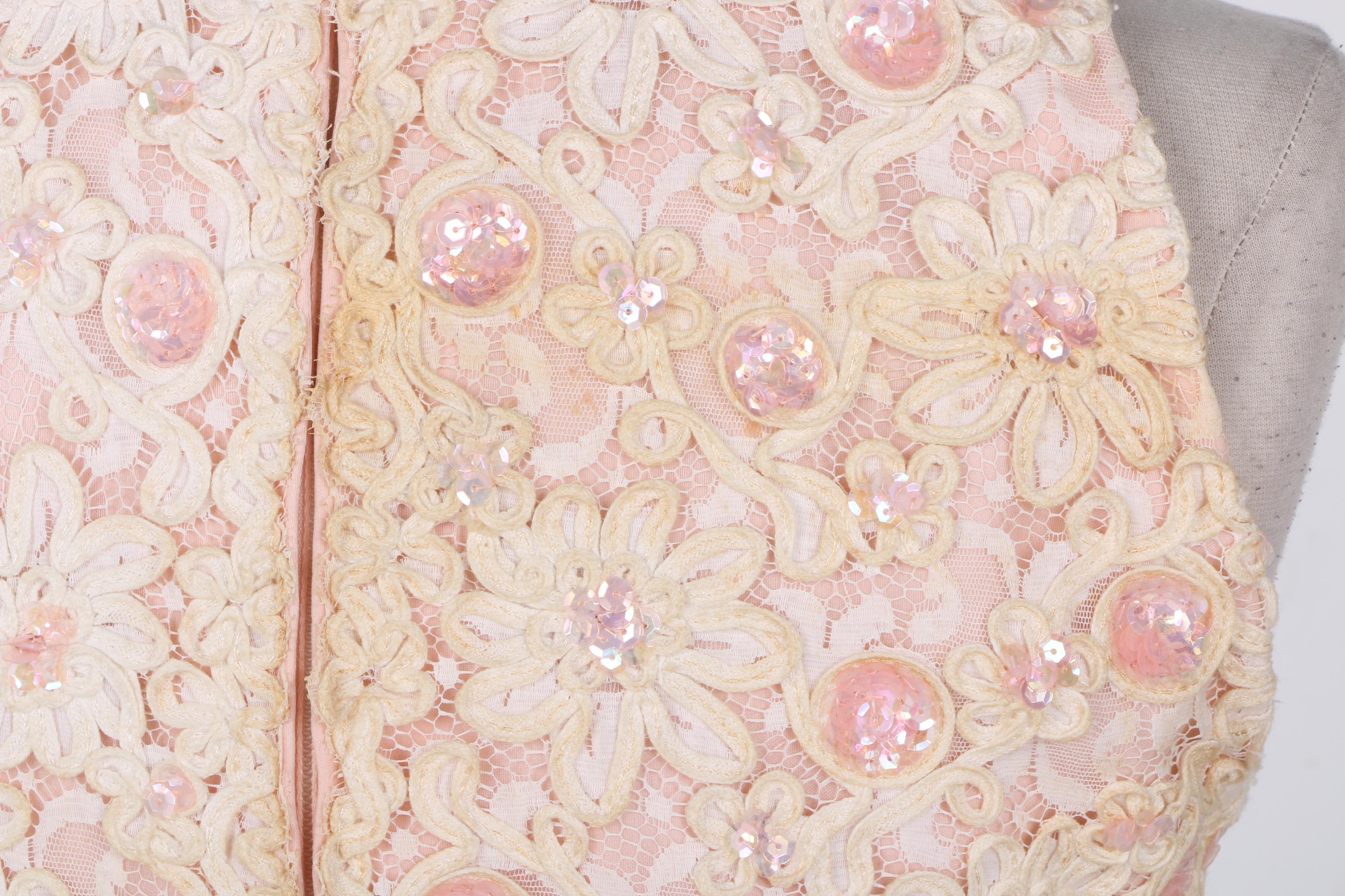 Alfred Bosand New York Vintage Lace and Organza Gown