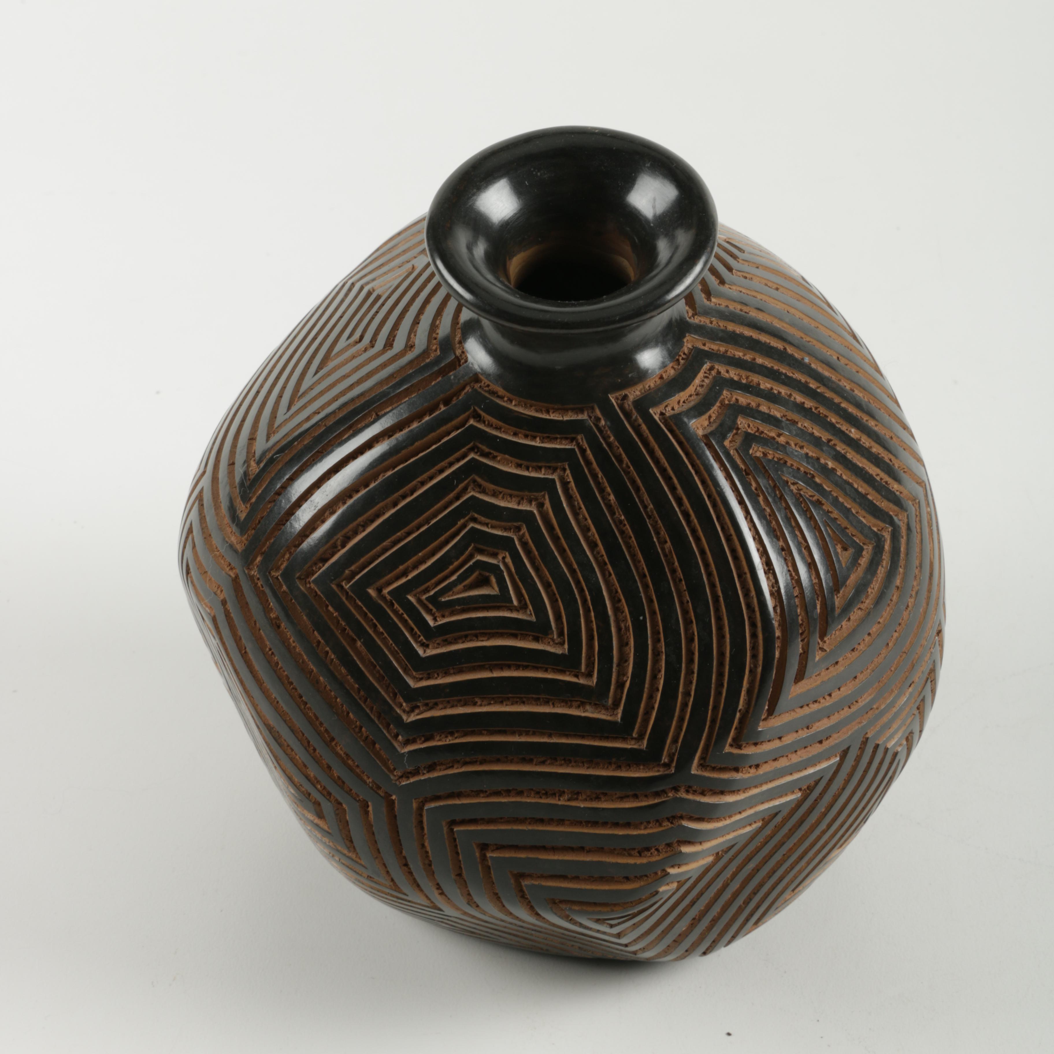 Nicaraguan Hand-Carved Clay Vessel