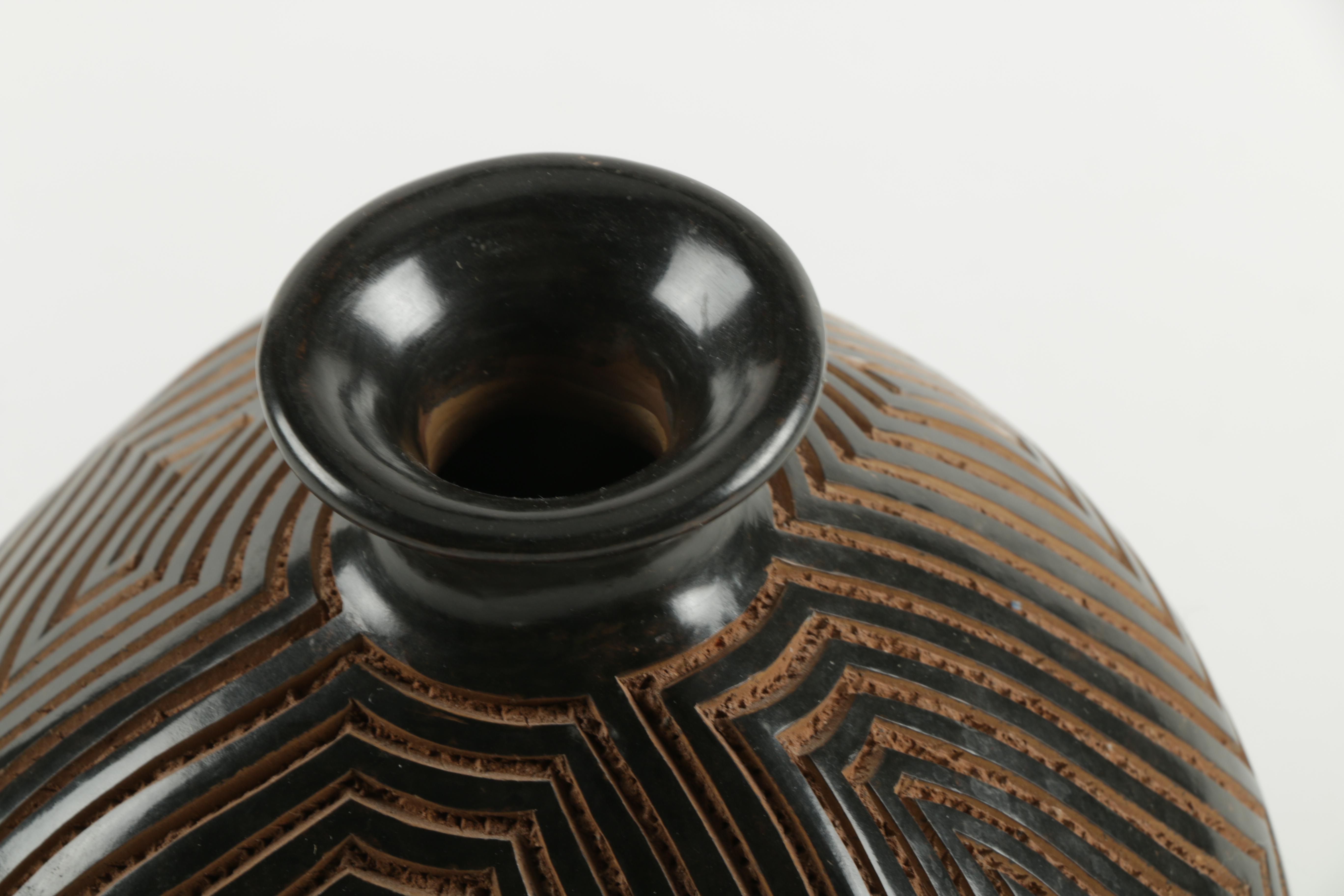 Nicaraguan Hand-Carved Clay Vessel