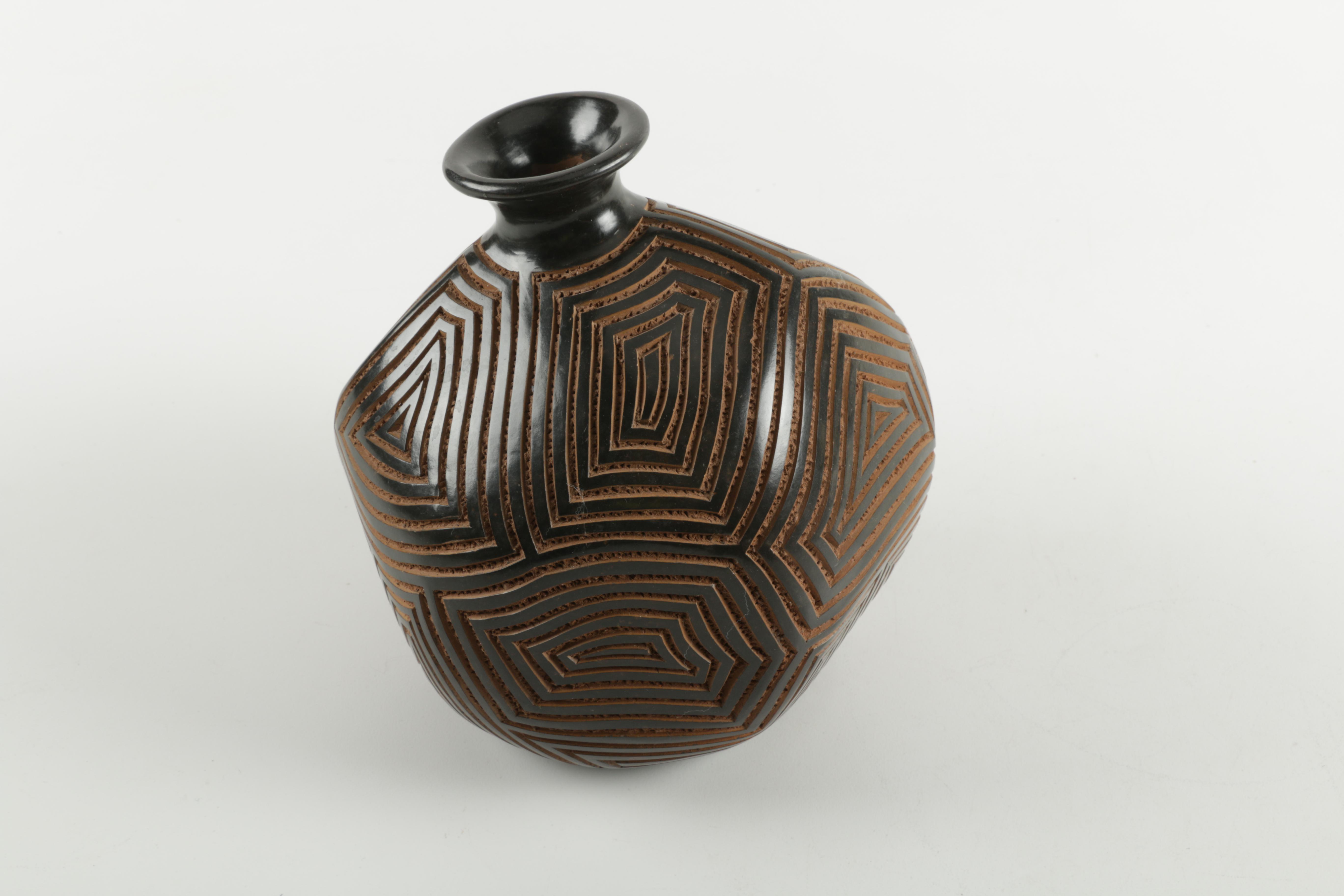 Nicaraguan Hand-Carved Clay Vessel