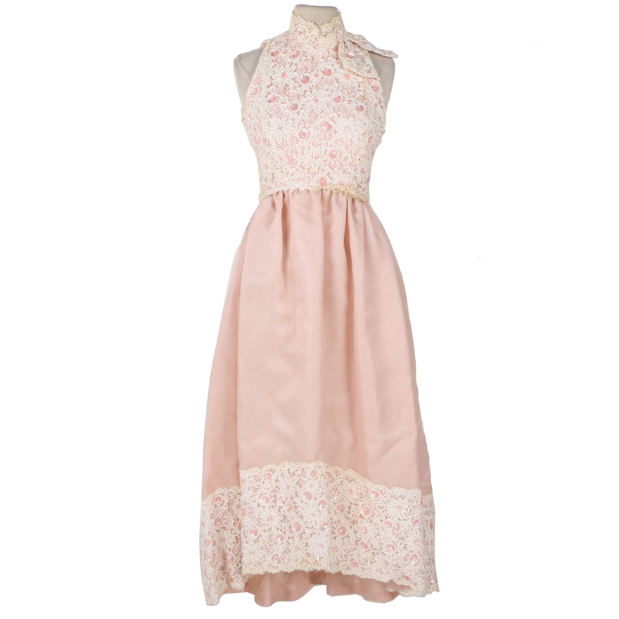 Alfred Bosand New York Vintage Lace and Organza Gown