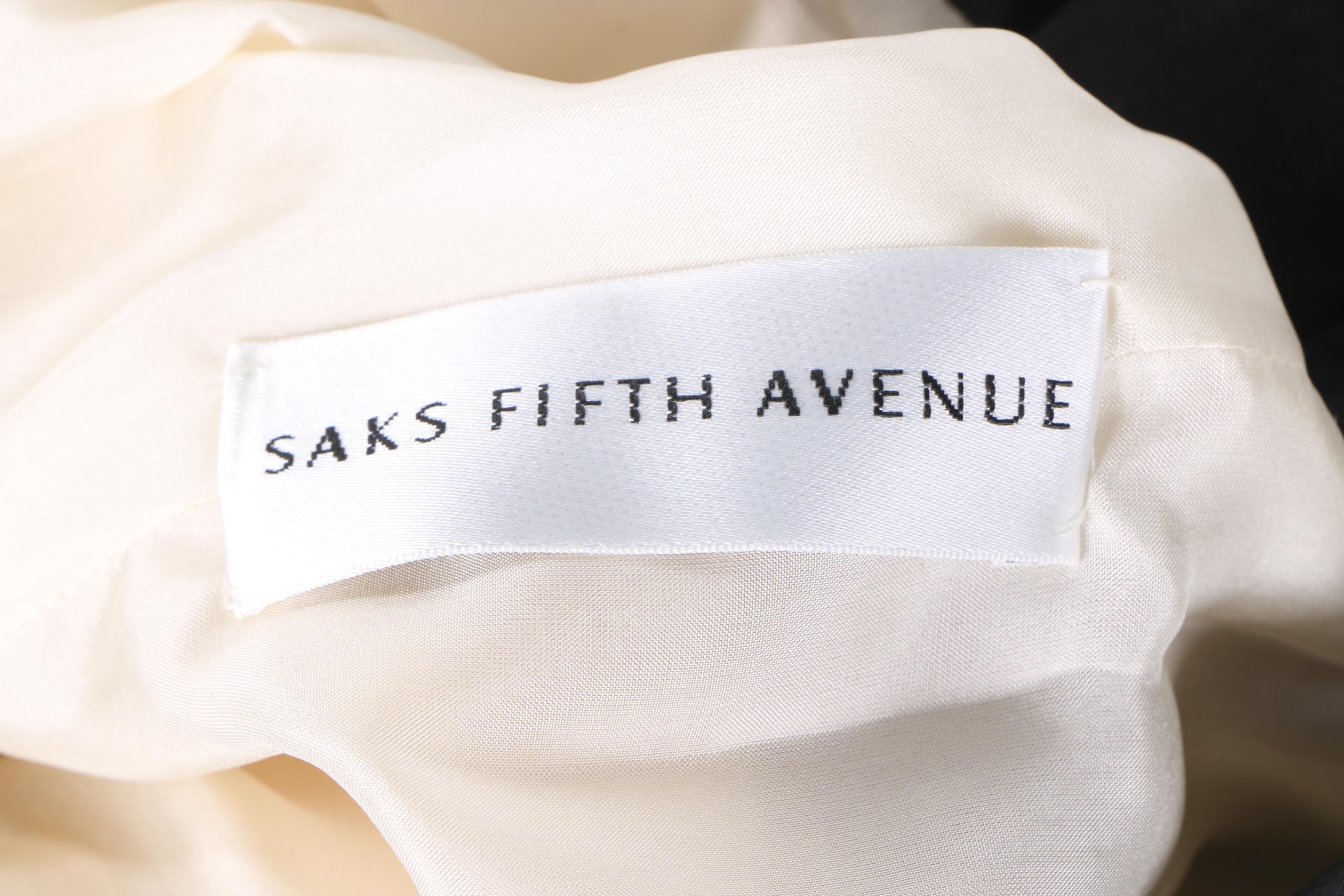 Bill Blass Black Velvet and Cream Satin Dress