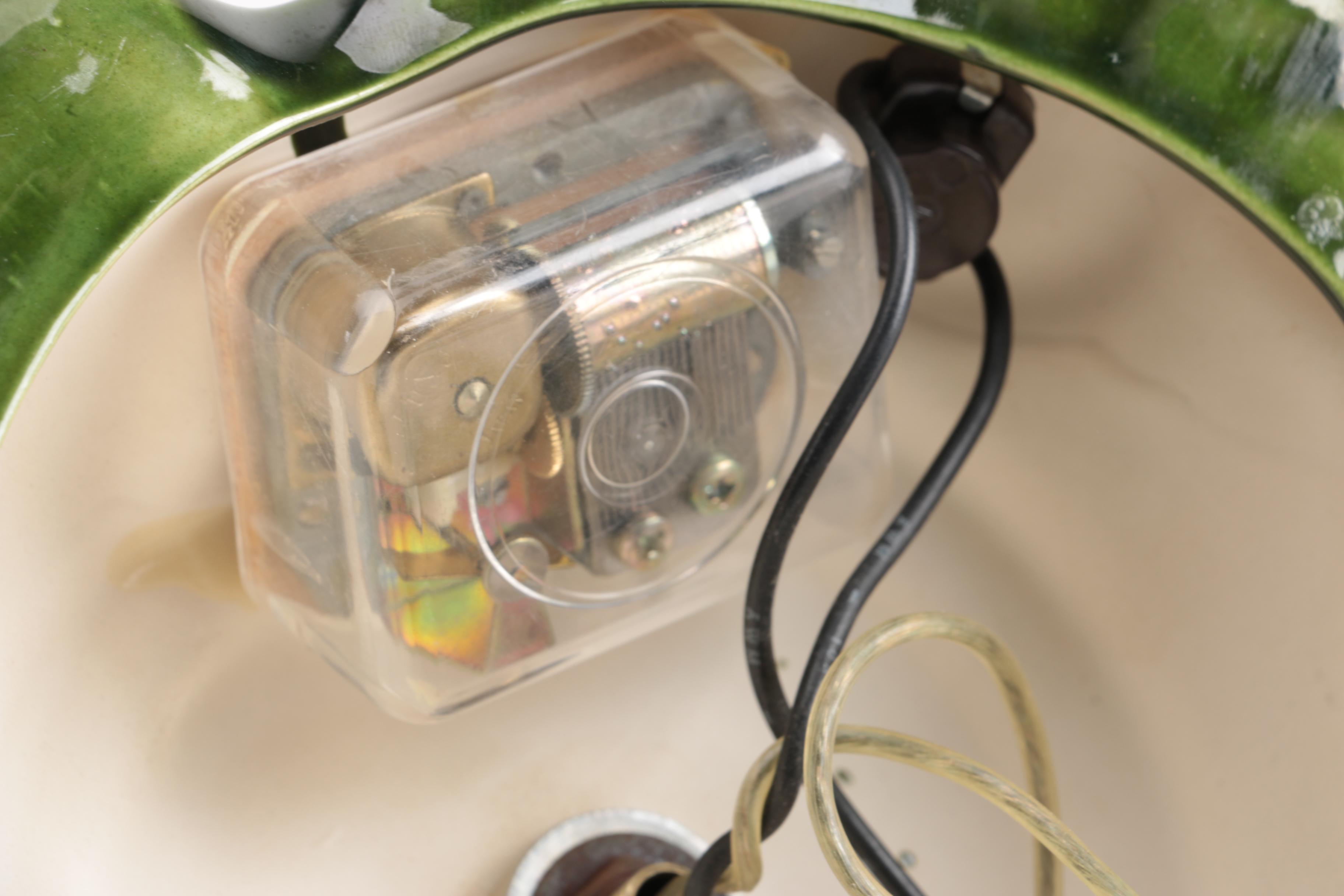 Lighted Green Ceramic Christmas Tree with Music Box