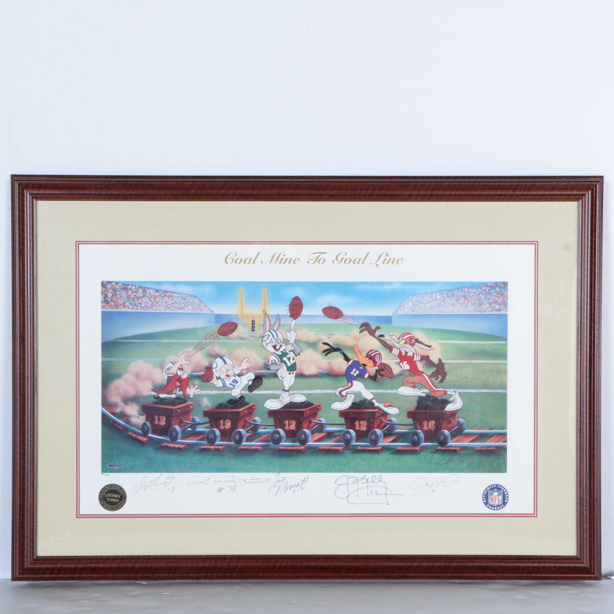 Autographed Limited Edition Offset Lithograph "Coal Mine to Goal Line"
