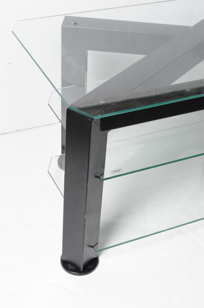 Black Metal and Glass TV Stand by Bell'oggetti