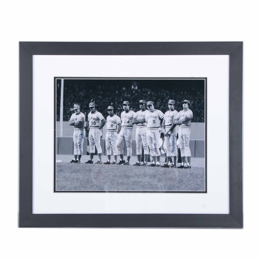 Autographed Fuji Crystal Photograph of the Cincinnati Reds "The Great Eight"