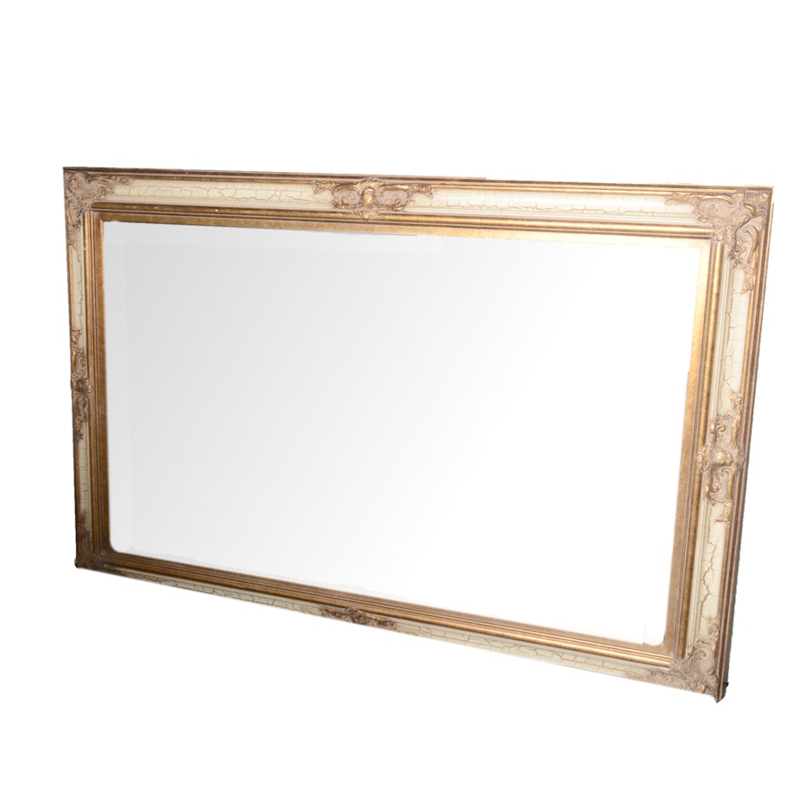 Large-Scale Mirror with Painted Wood Frame