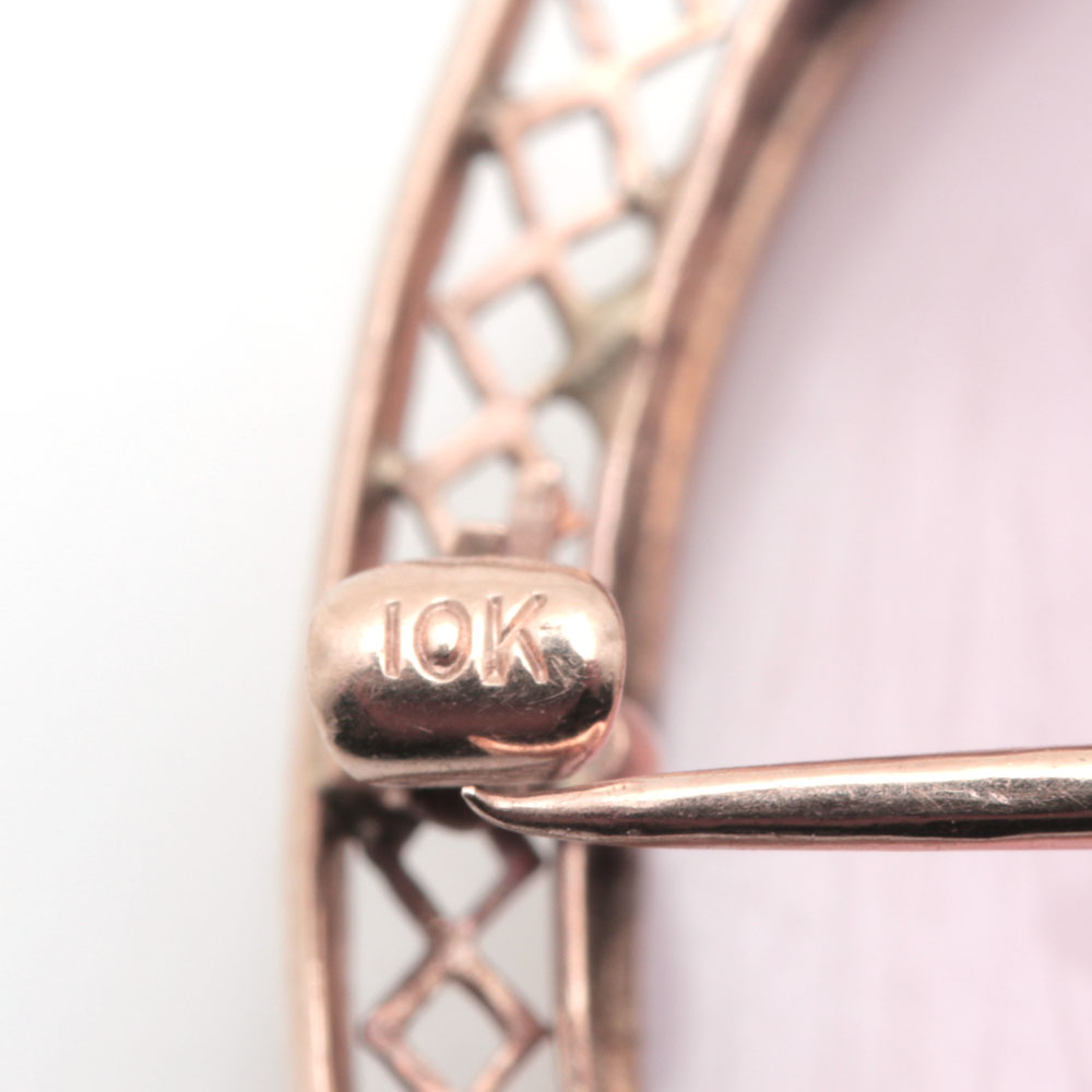 10K Yellow Gold Cameo Brooch