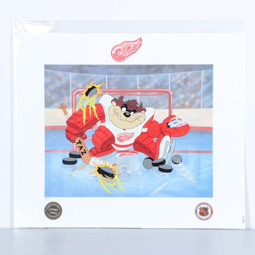 Looney Tunes Lithoserigraph Featuring the Red Wings "Devil of a Save"
