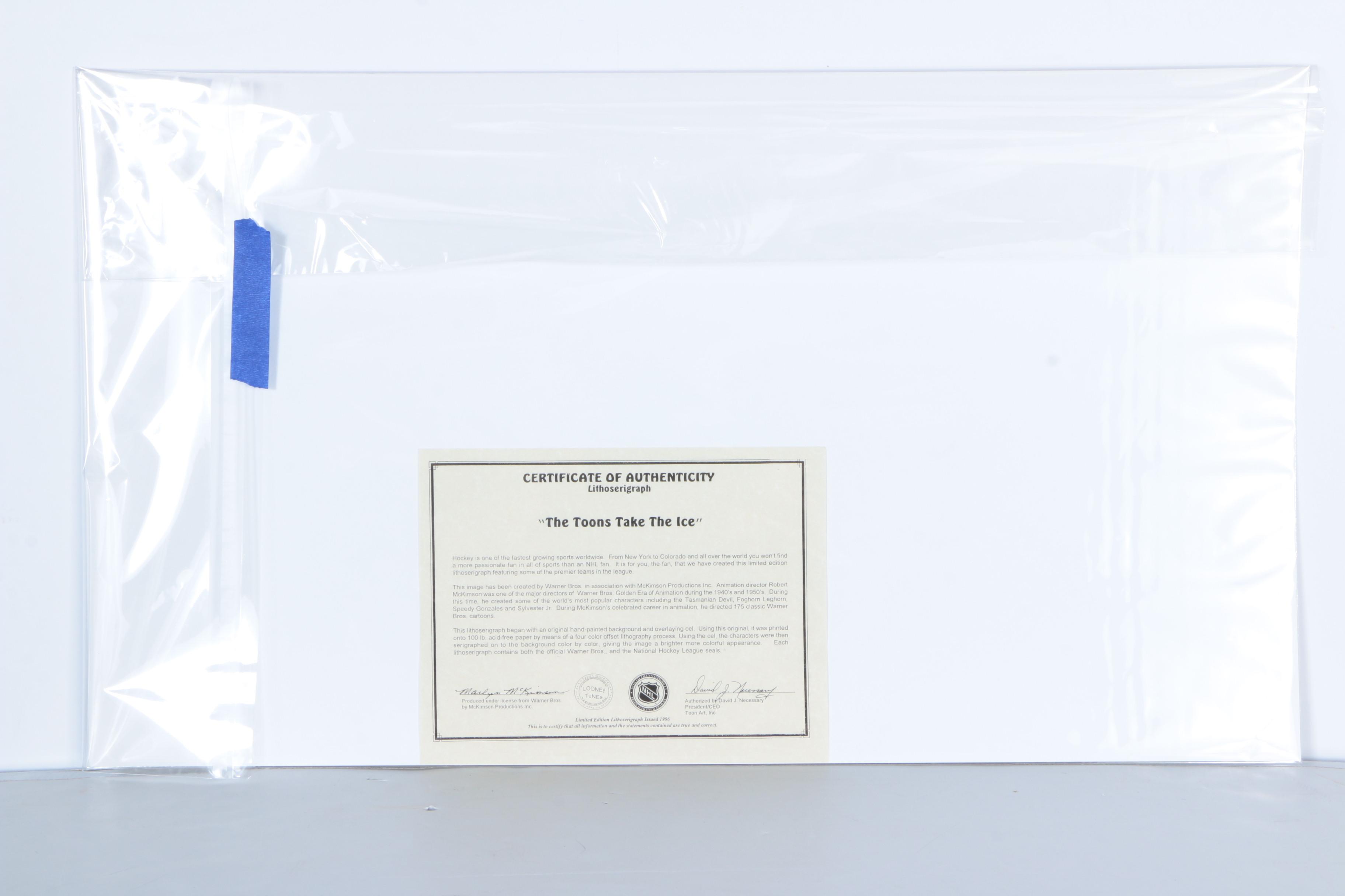 Looney Tunes and Hockey-Themed Lithoserigraph  "Tunes Take the Ice"