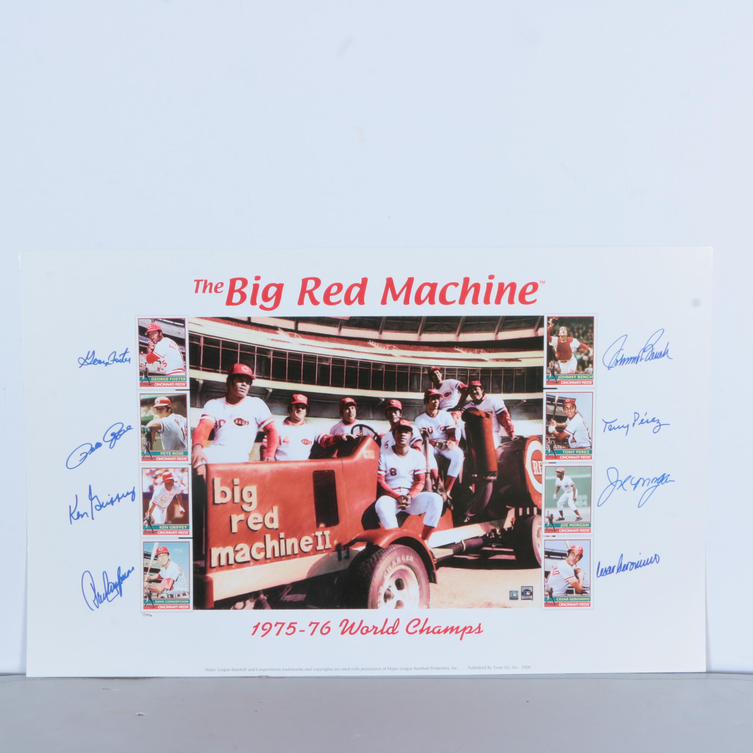 Autographed Limited Edition Offset Lithograph "The Big Red Machine"