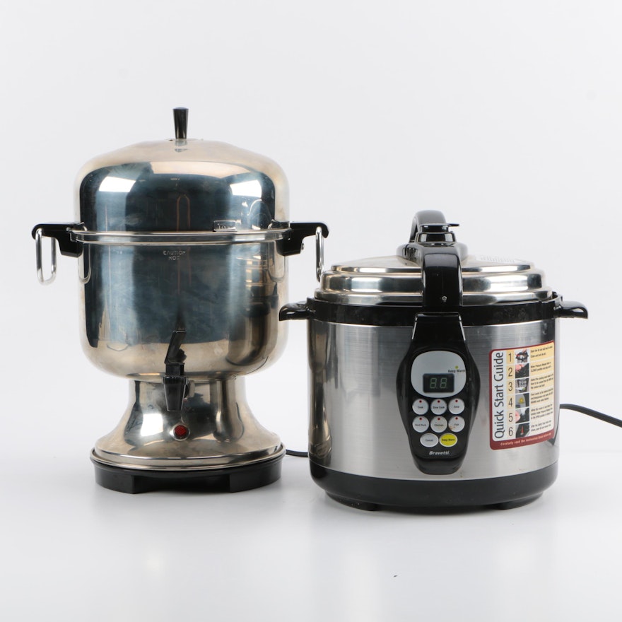 Stainless Steel Coffee Maker and Pressure Cooker