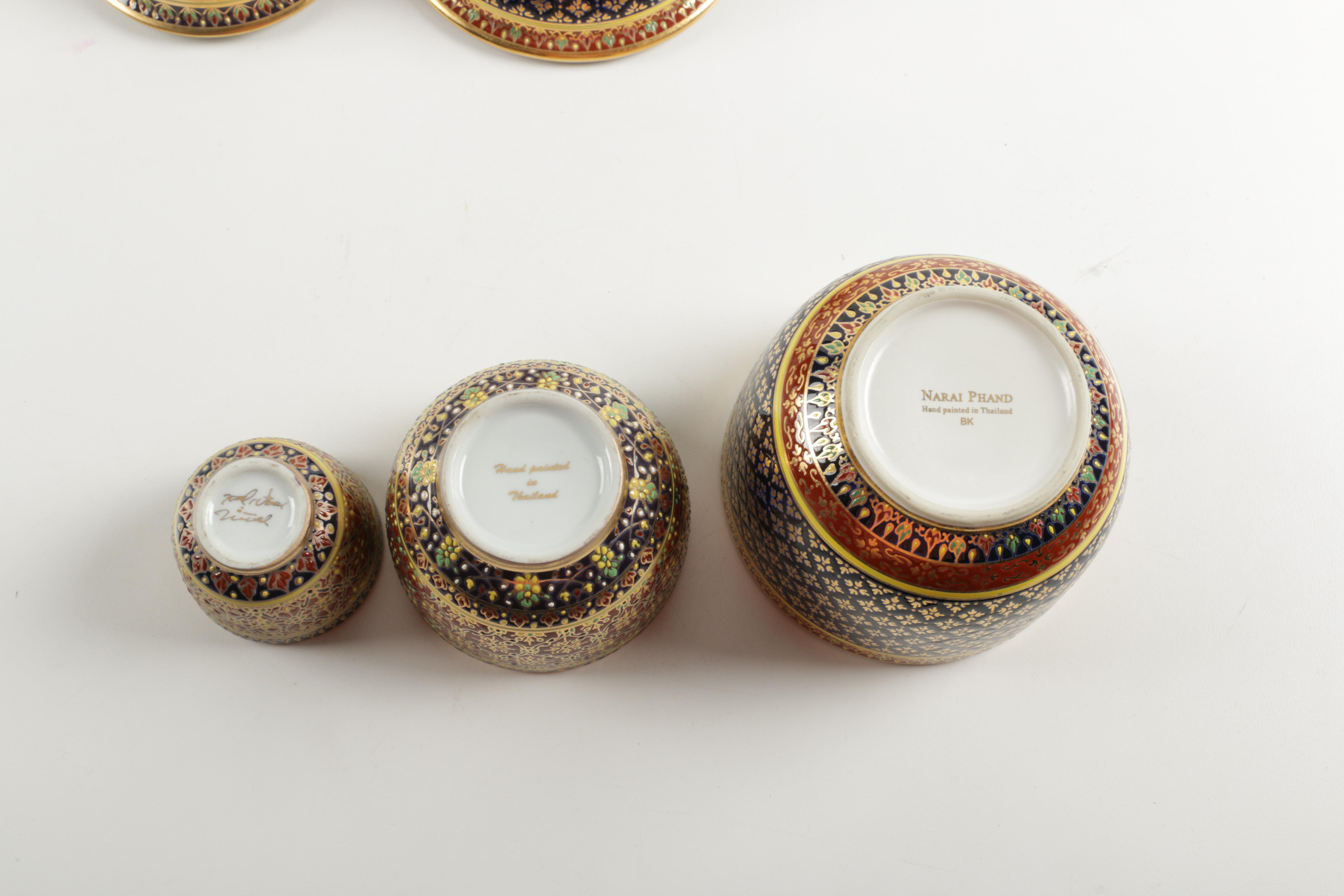 Thai Benjarong Ginger Jars and Vessels