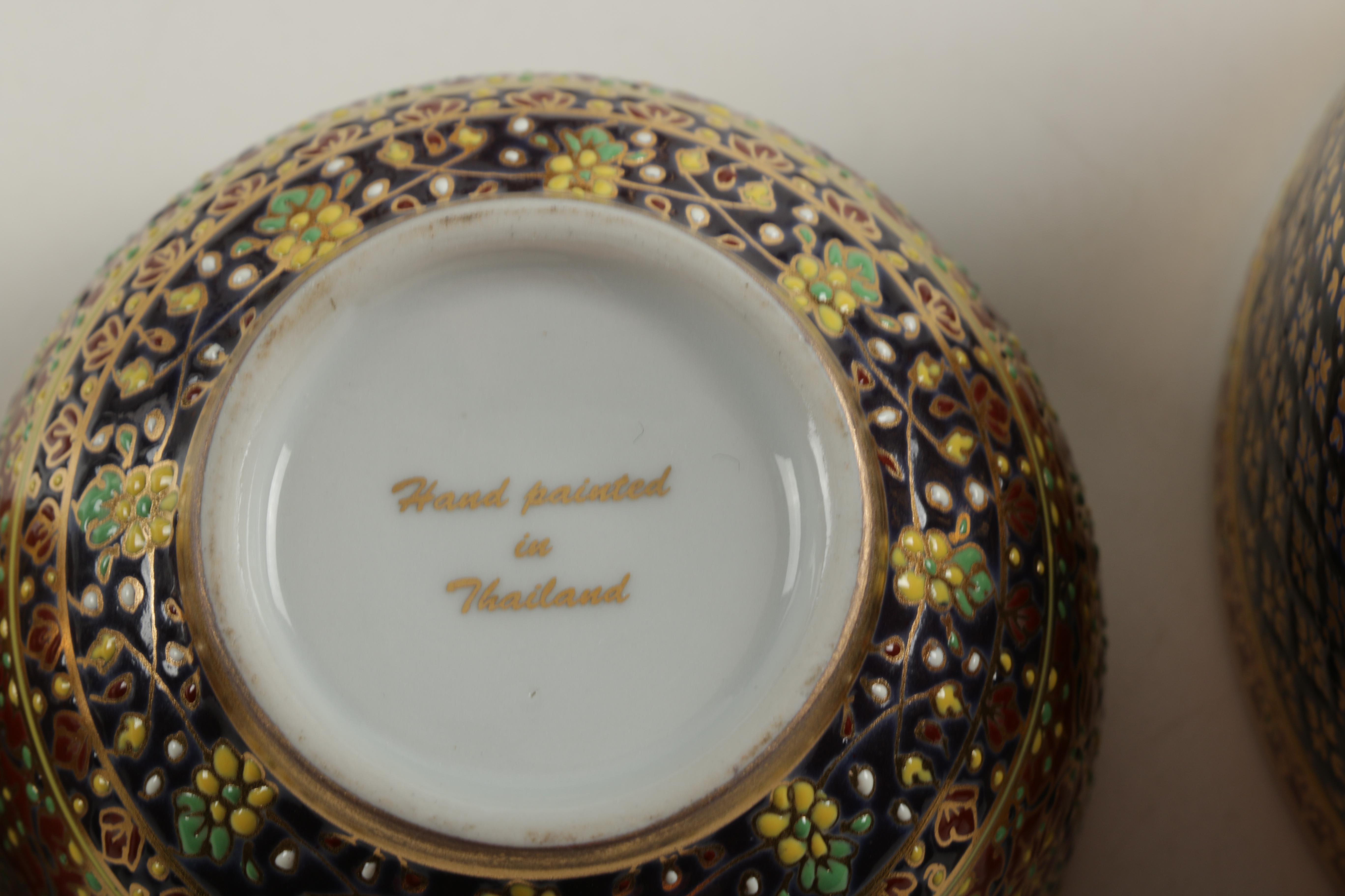 Thai Benjarong Ginger Jars and Vessels