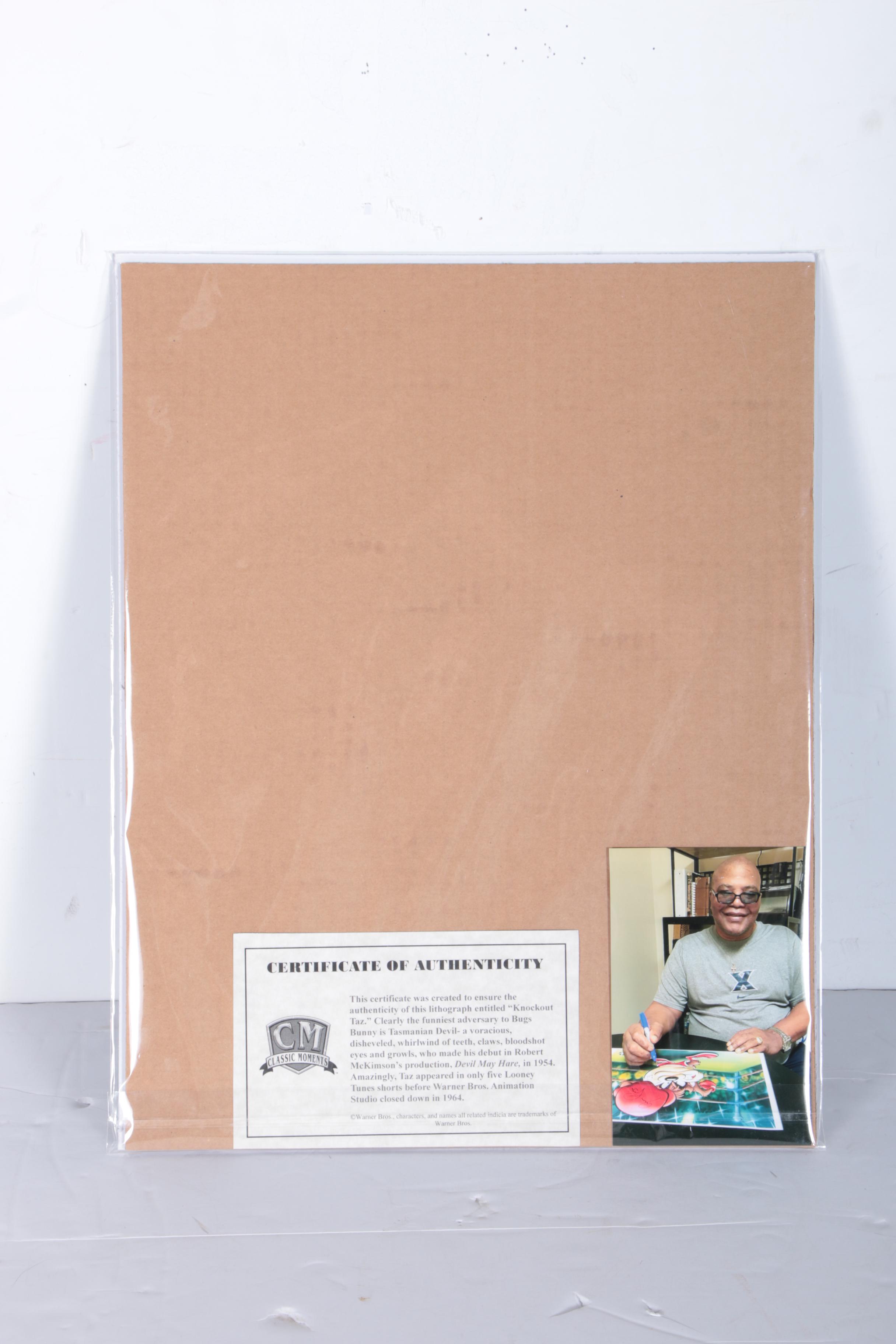 Aaron Pryor Autographed Limited Edition Giclee "Knockout Taz"