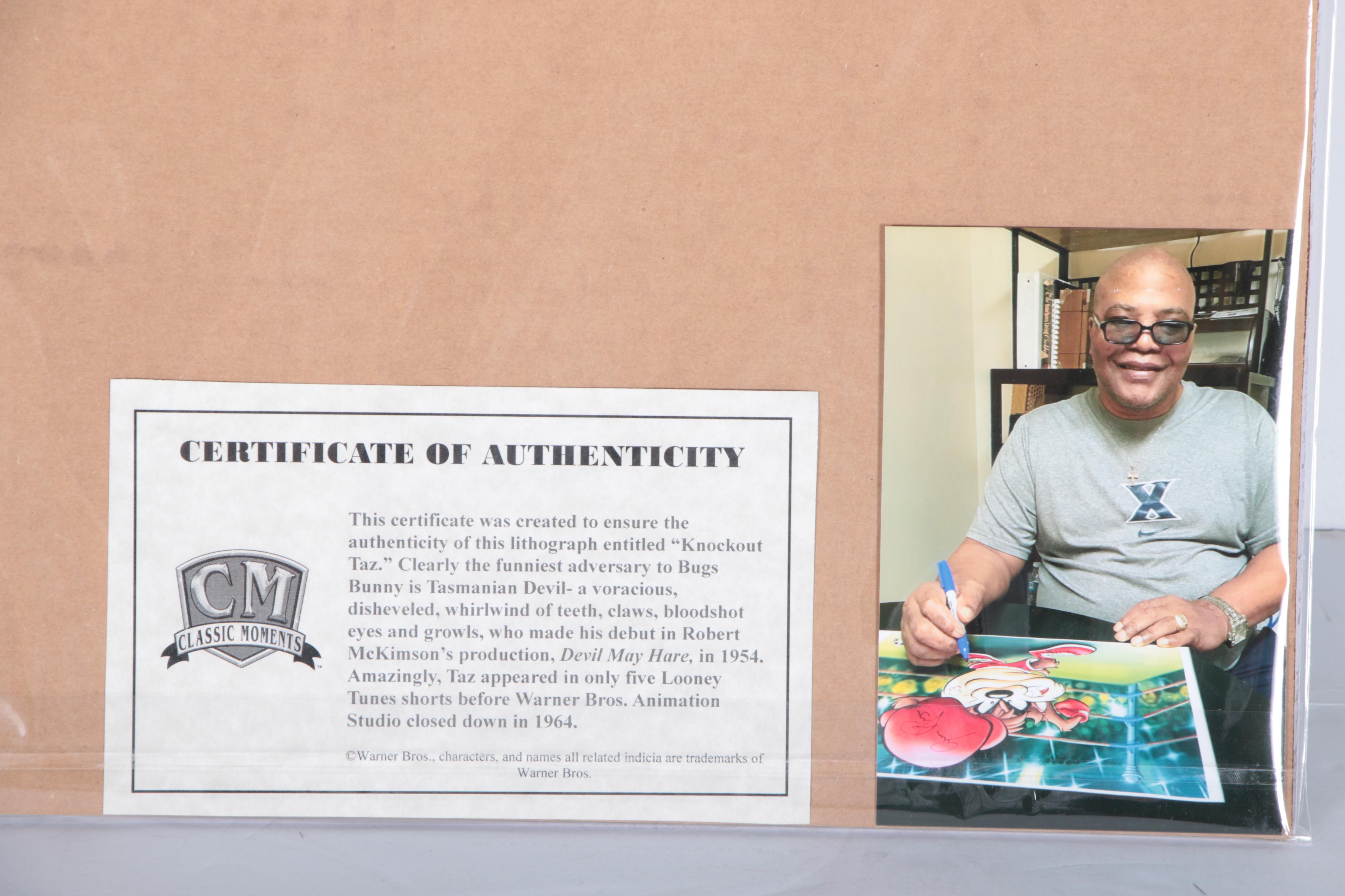 Aaron Pryor Autographed Limited Edition Giclee "Knockout Taz"