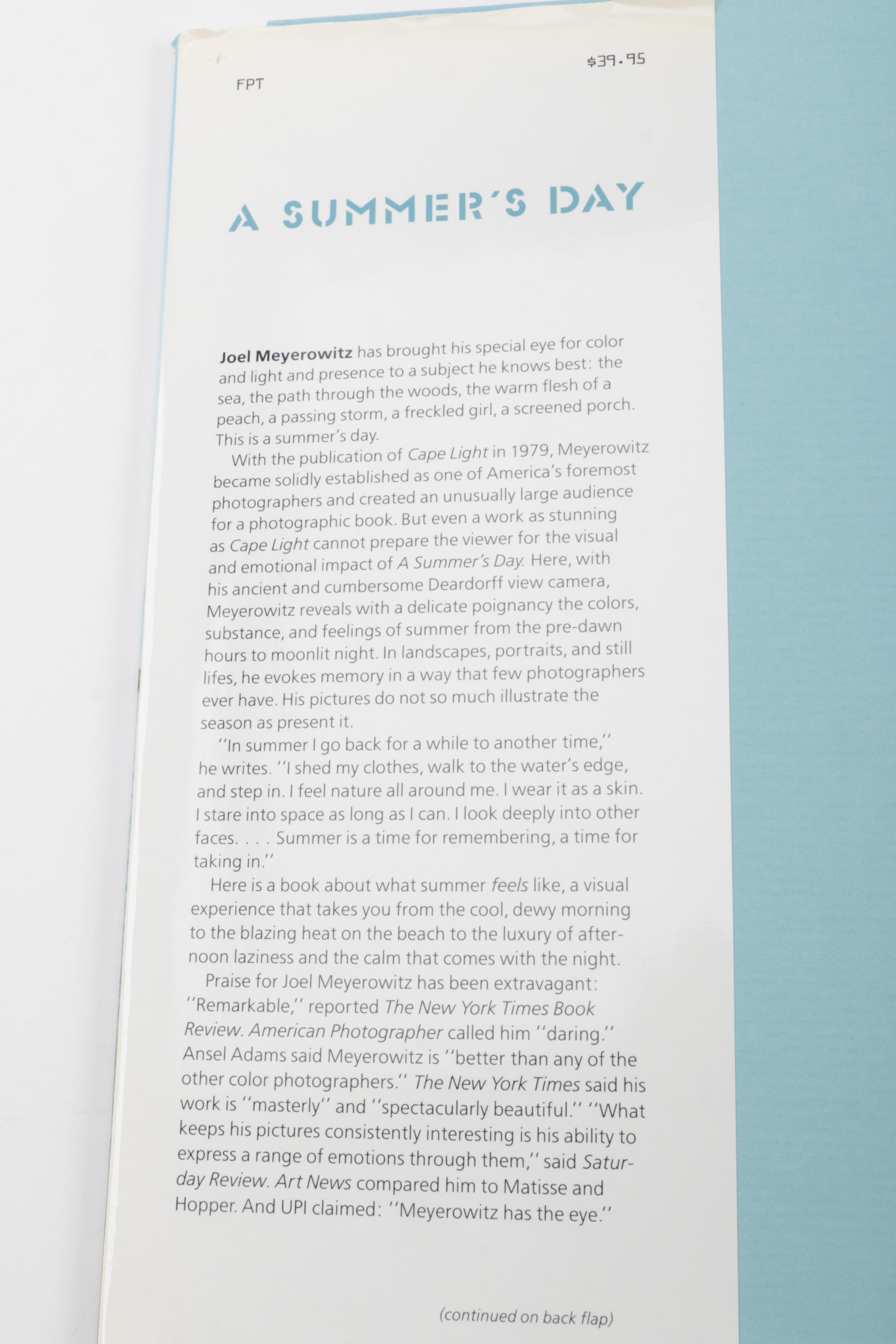 Three Photobooks by Joel Meyerowitz Including a 1st Edition of " Wild Flowers"