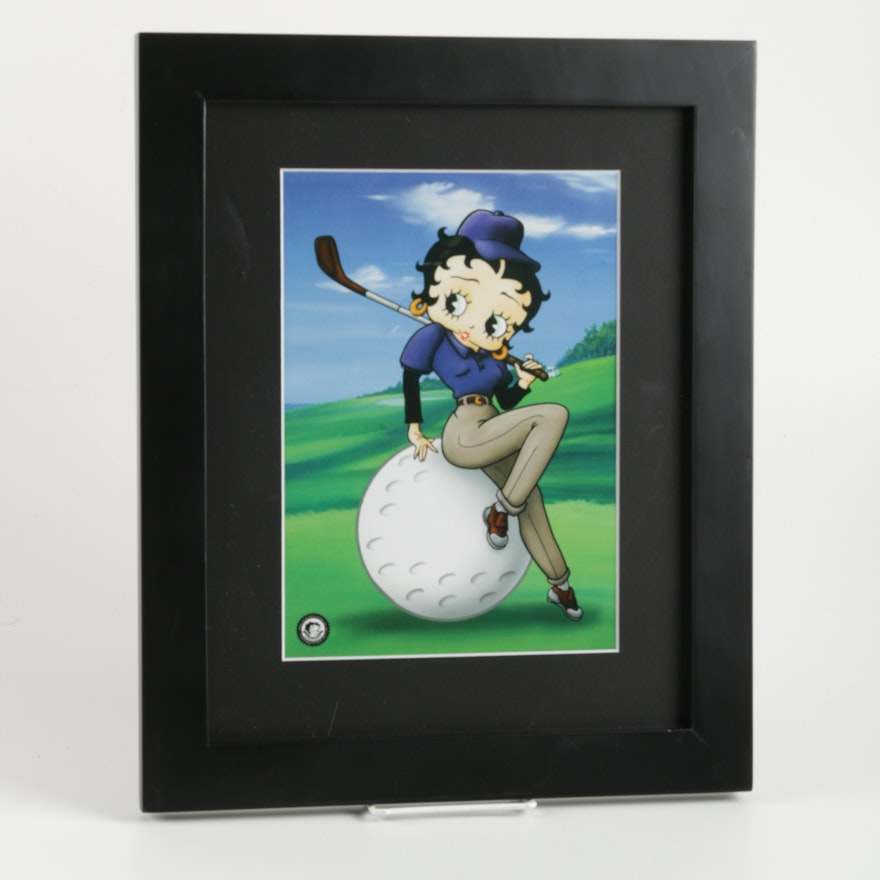 Limited Edition Golf-Themed Offset Lithograph "Bet-Tee-Boop"