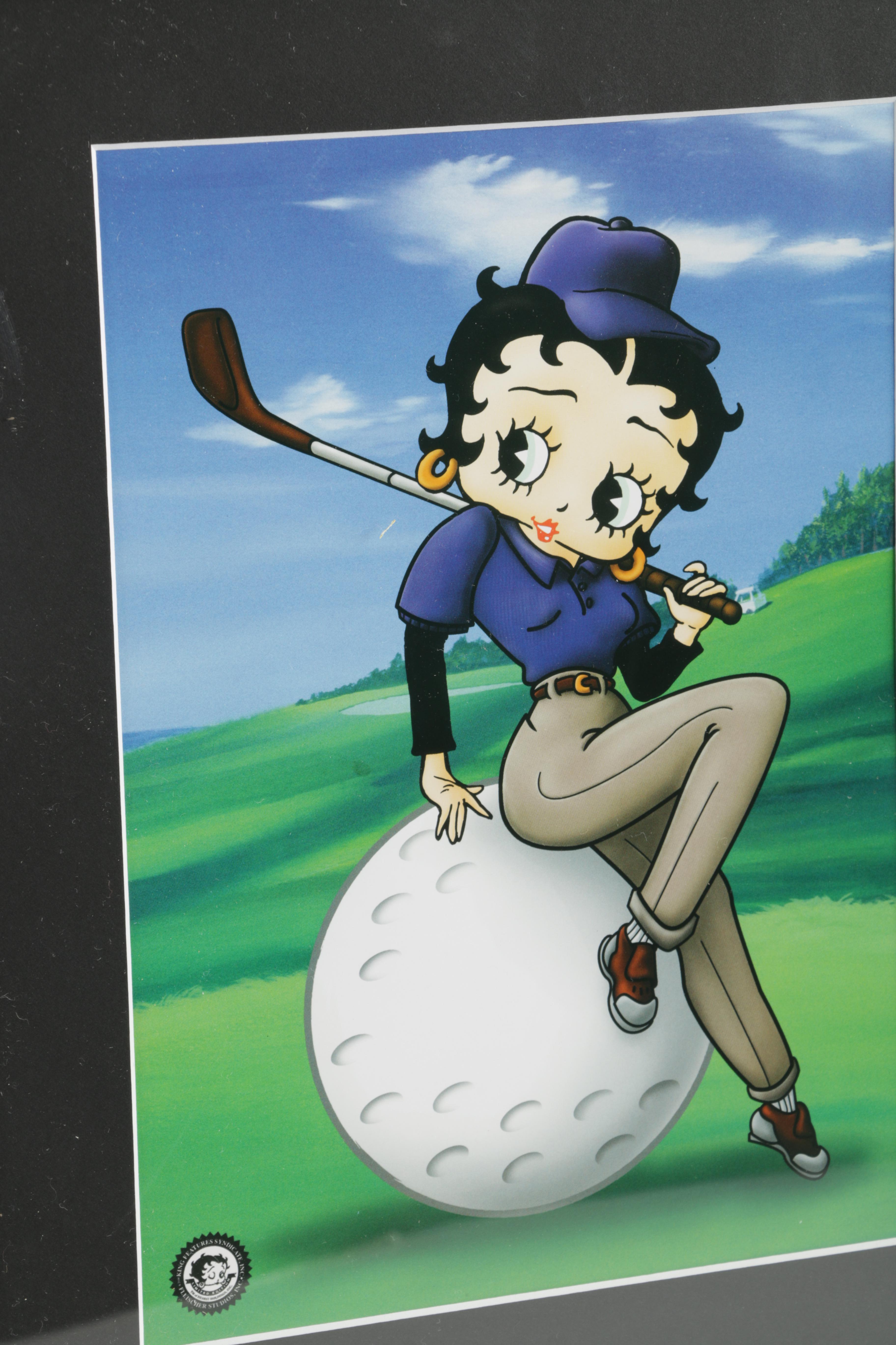 Limited Edition Golf-Themed Offset Lithograph "Bet-Tee-Boop"