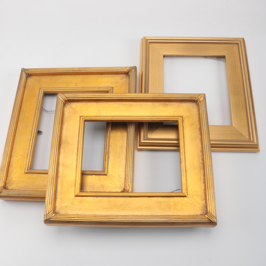 Gold Toned Wooden Picture Frames