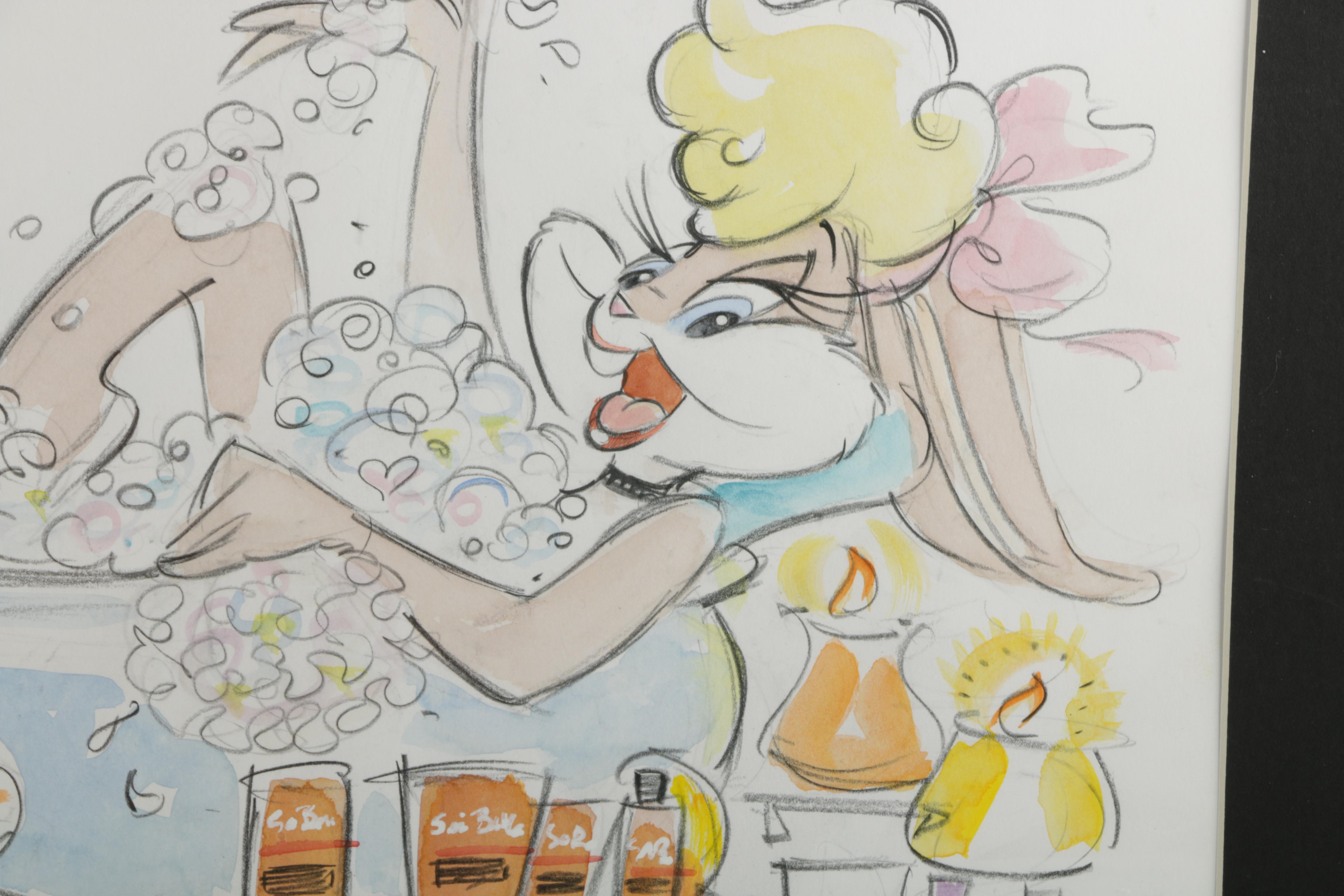 Kirk Mueller Watercolor Sketch of Lola Bunny