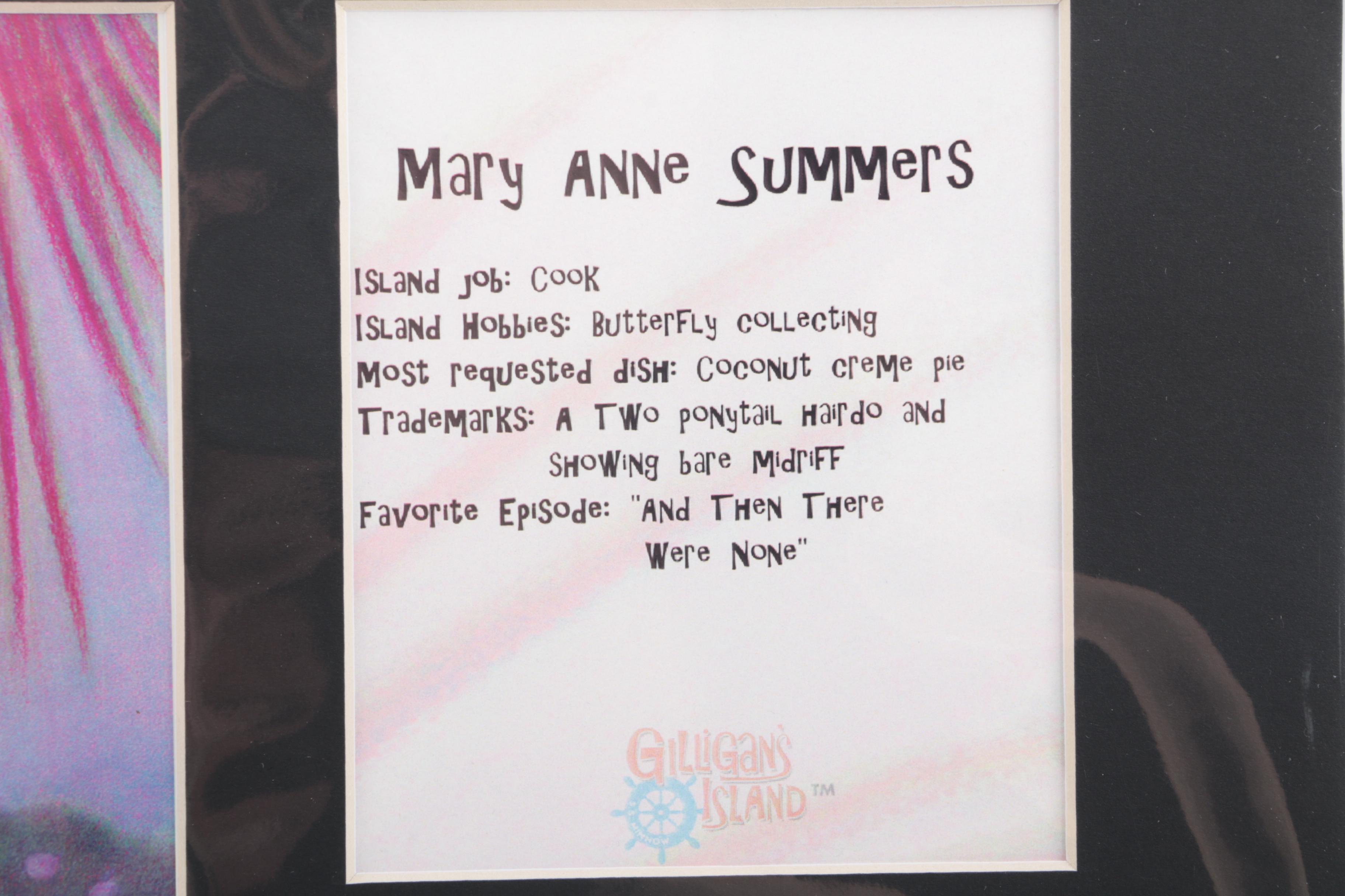 Offset Lithographs "The Professor" and "Mary Anne" with Dawn Wells' Autograph