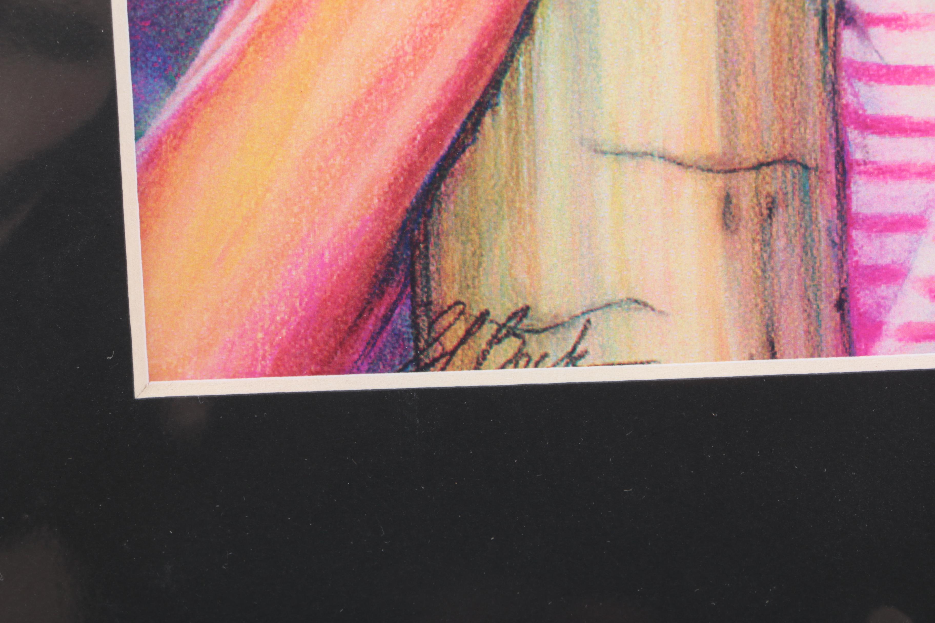 Offset Lithographs "The Professor" and "Mary Anne" with Dawn Wells' Autograph