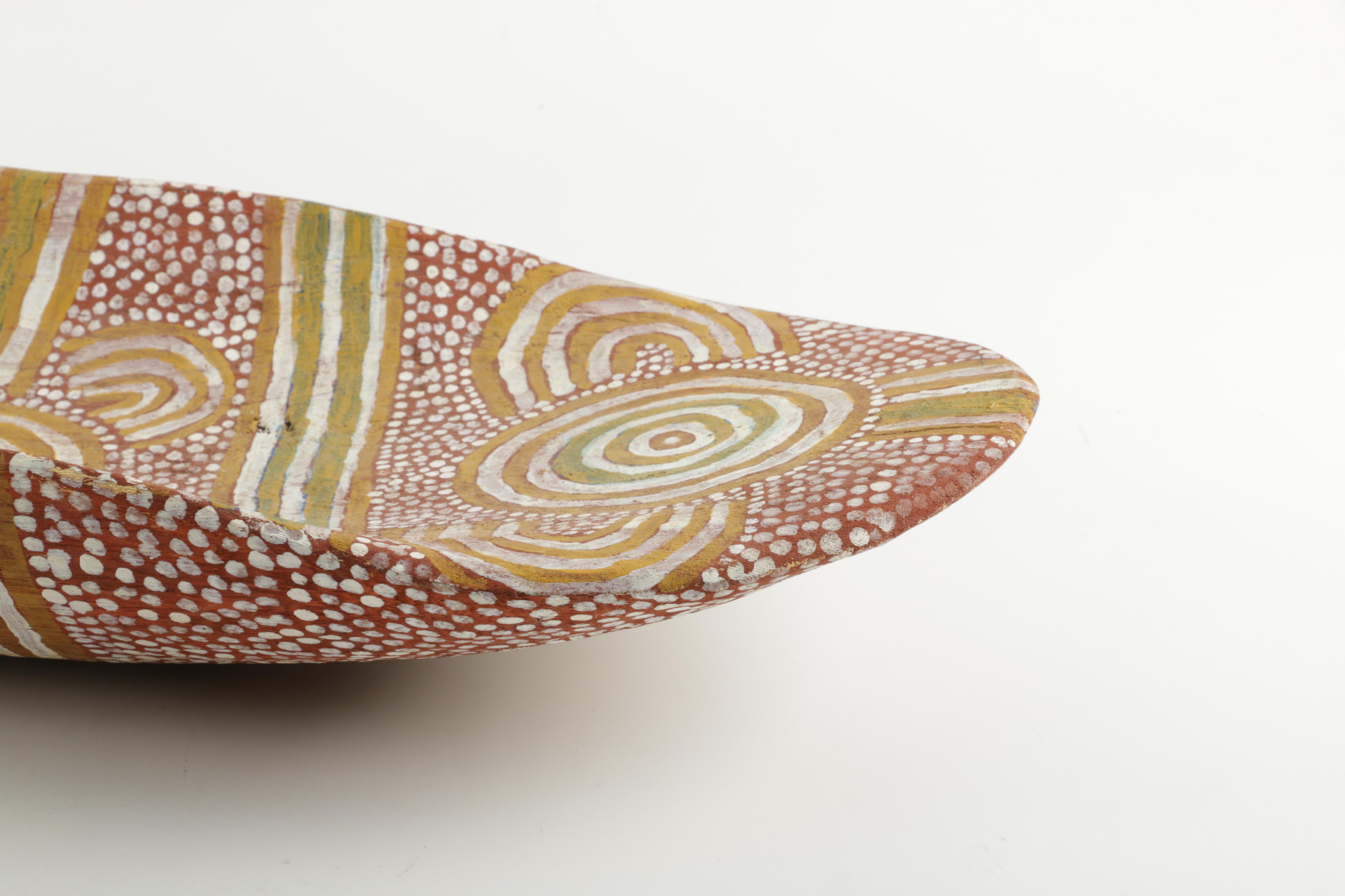 Australian Aboriginal Hand-Carved and Painted Coolamon