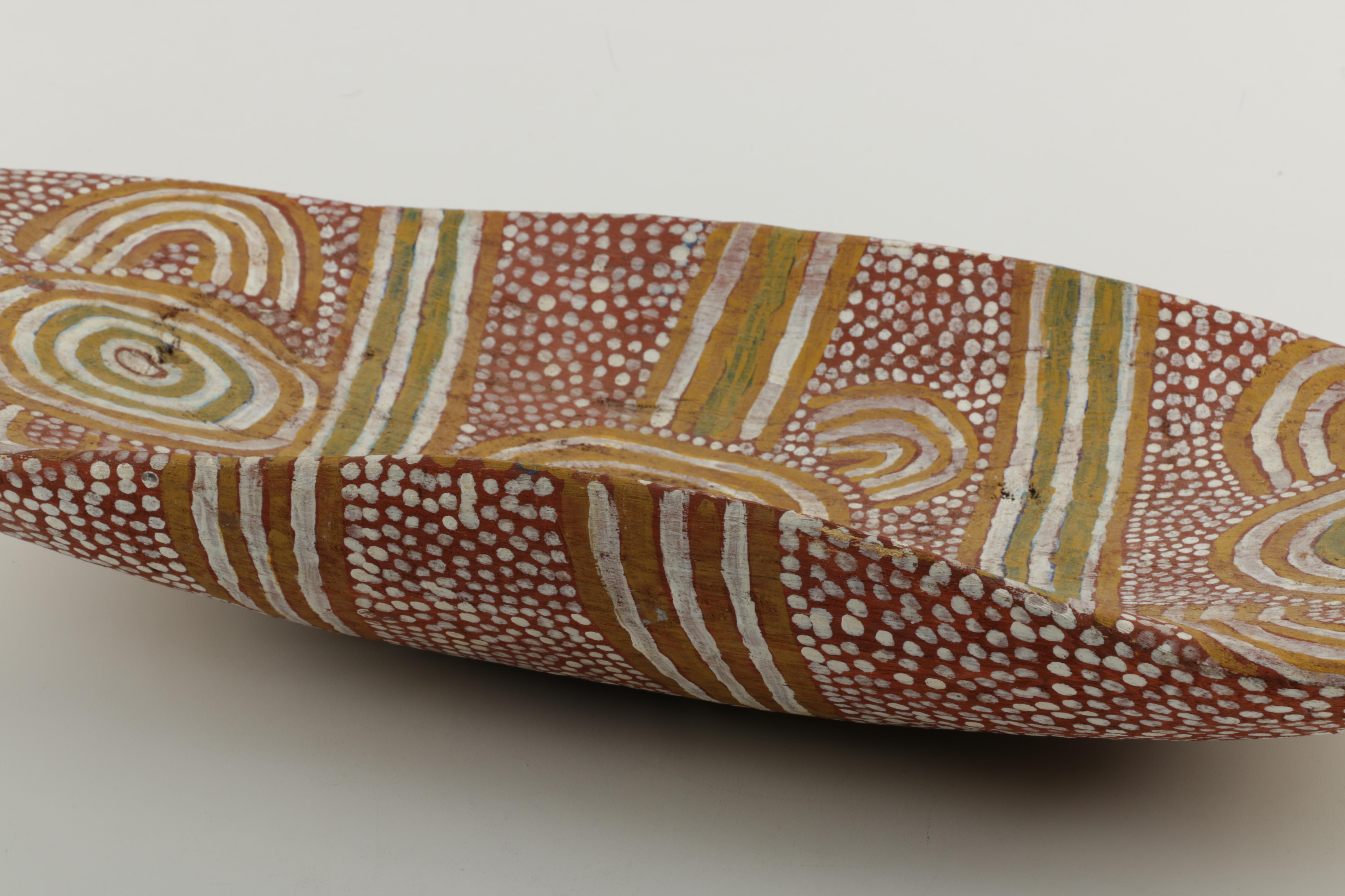 Australian Aboriginal Hand-Carved and Painted Coolamon