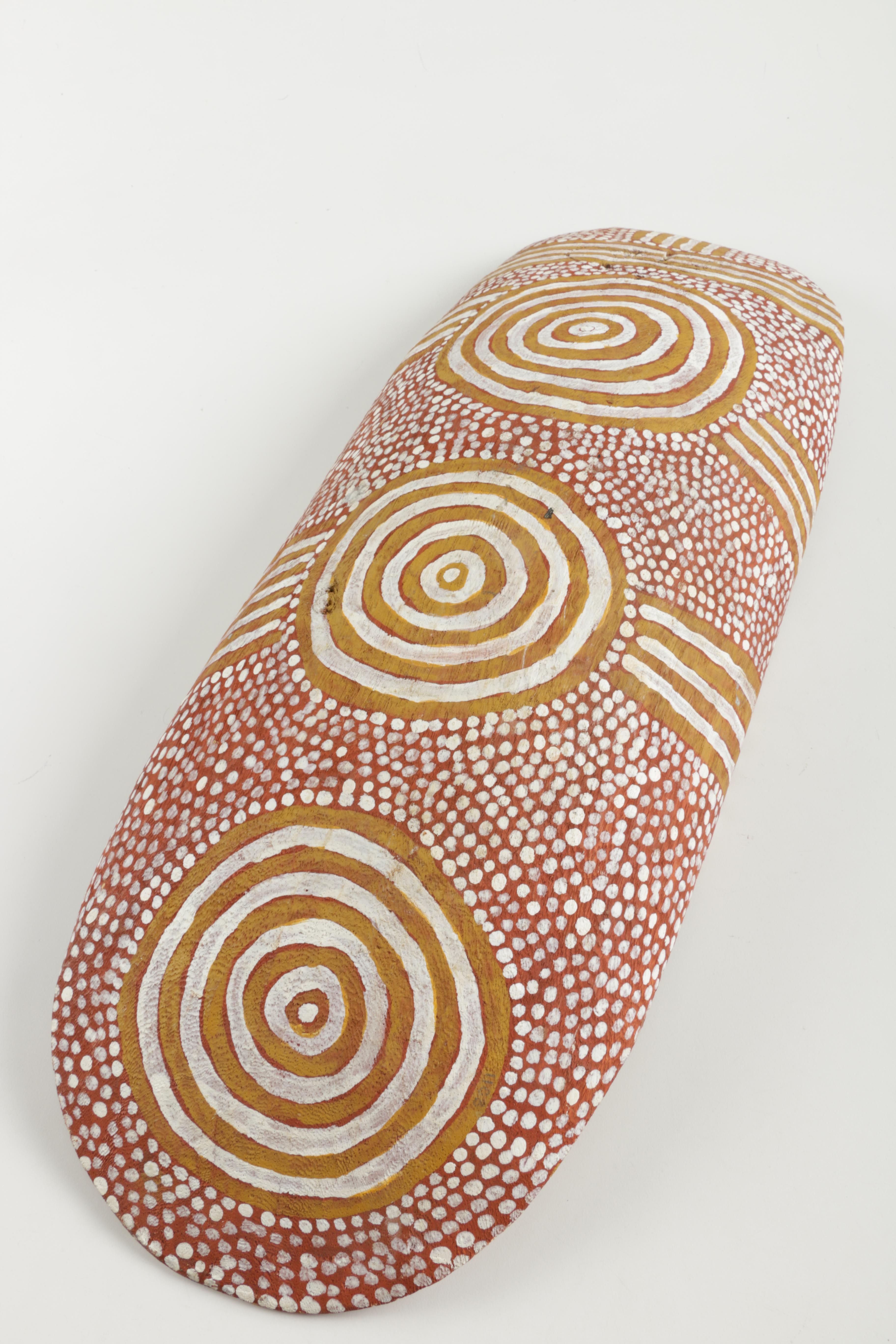 Australian Aboriginal Hand-Carved and Painted Coolamon