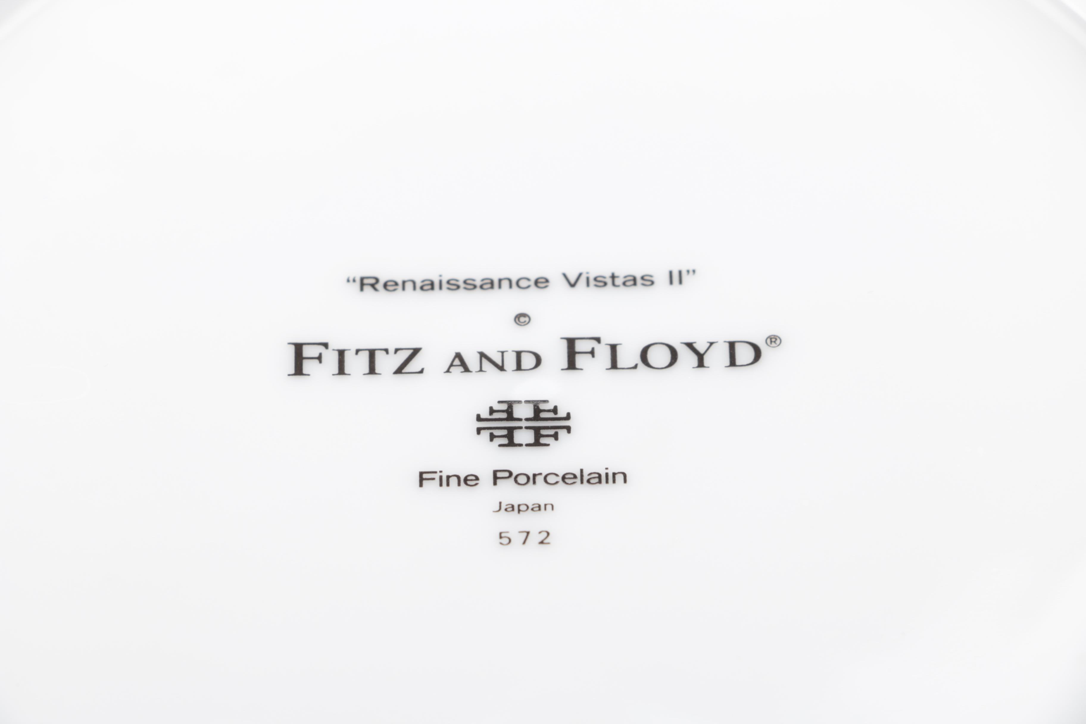 Fitz and Floyd "Renaissance Vistas" Porcelain Dessert Plates