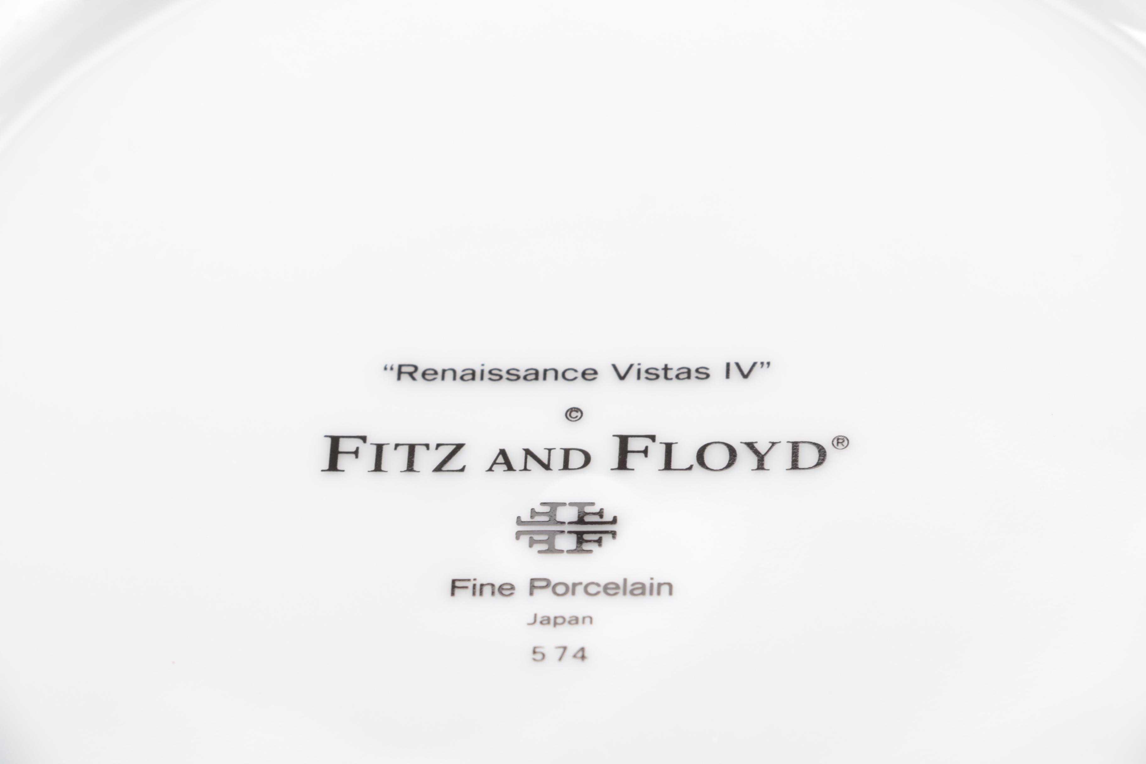 Fitz and Floyd "Renaissance Vistas" Porcelain Dessert Plates