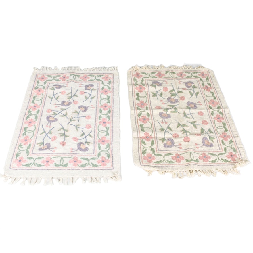 Hand-Knotted Floral Accent Rugs