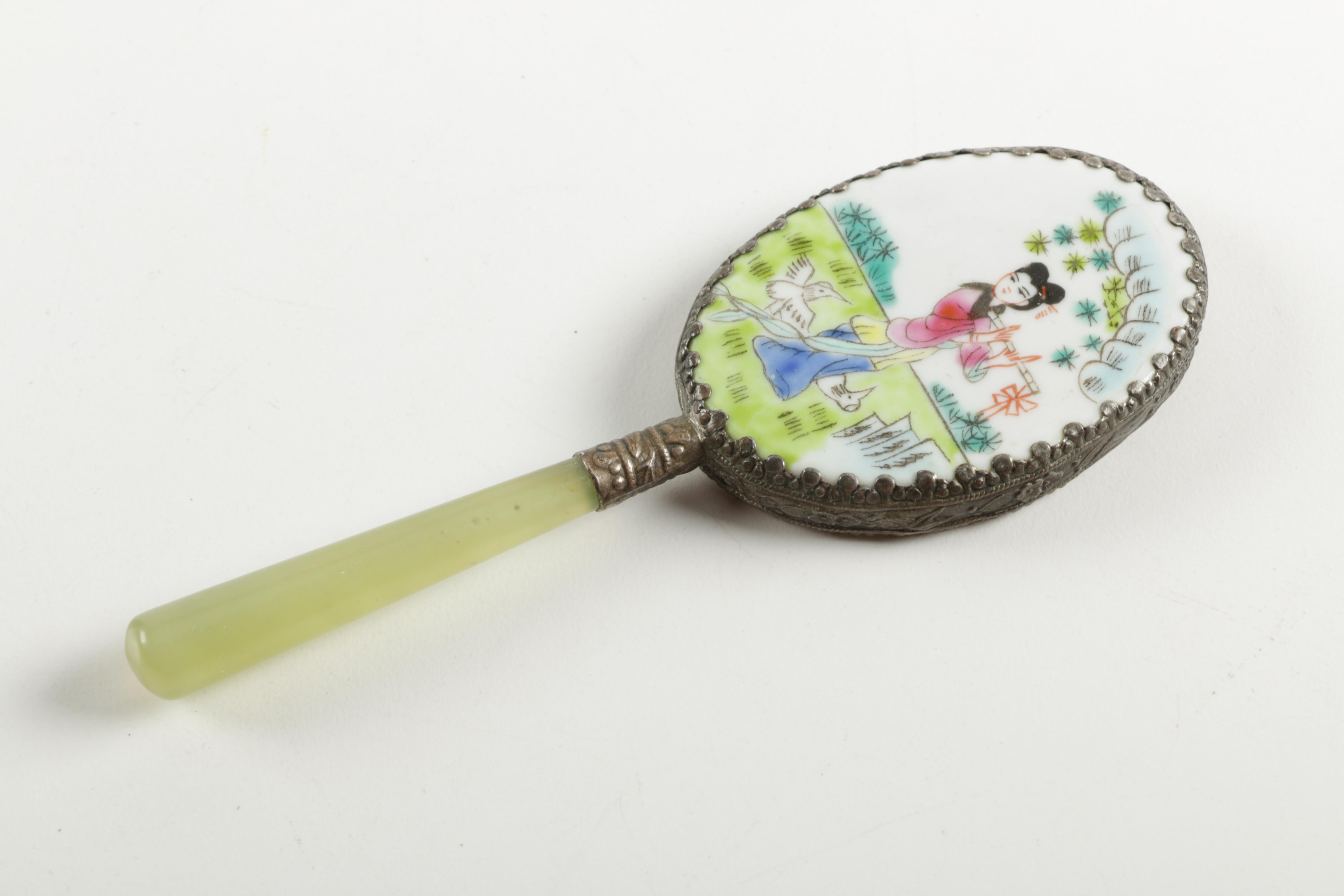 Chinese and Tibetan Snuff Bottles and Hand Mirror