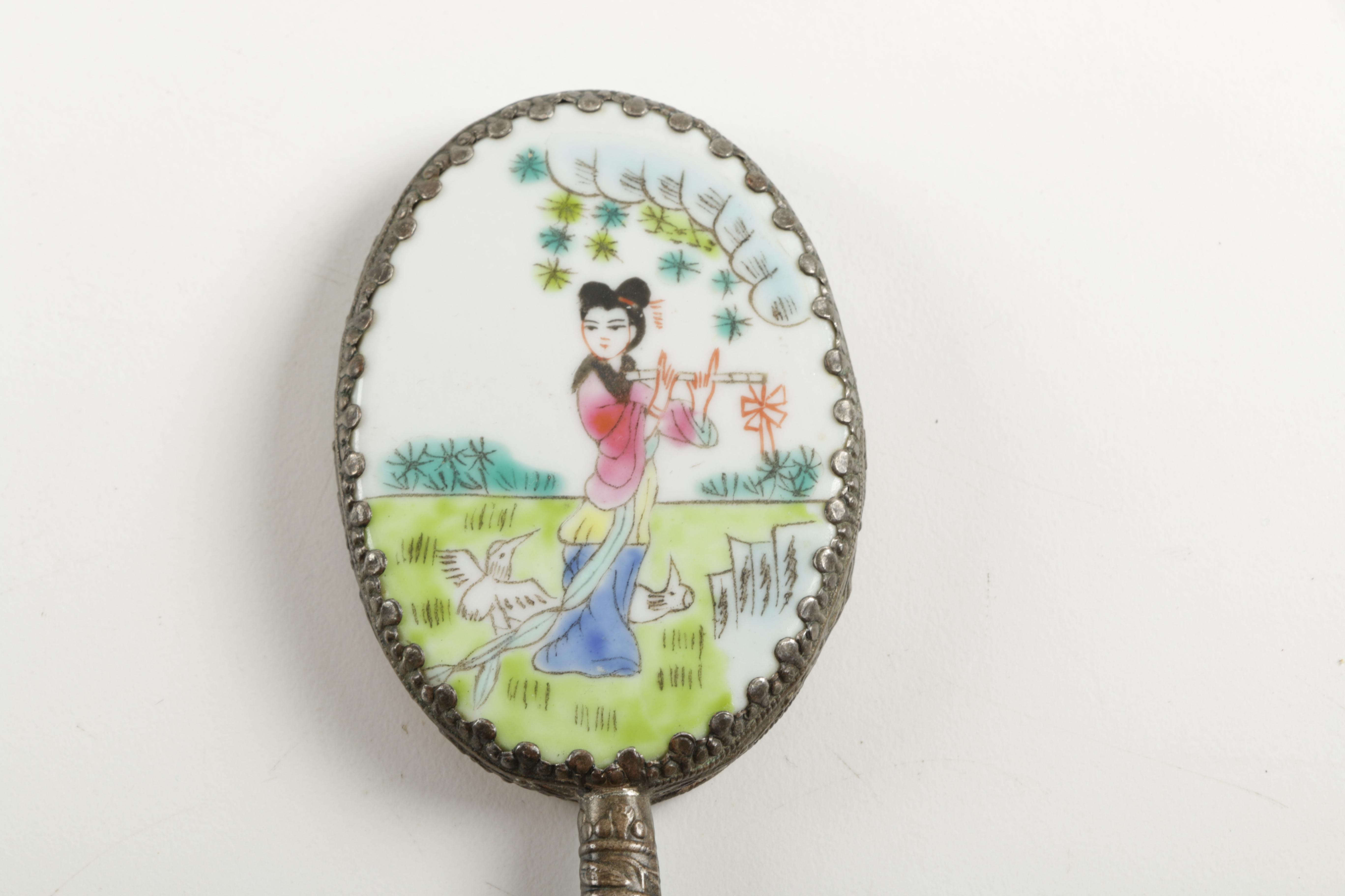 Chinese and Tibetan Snuff Bottles and Hand Mirror