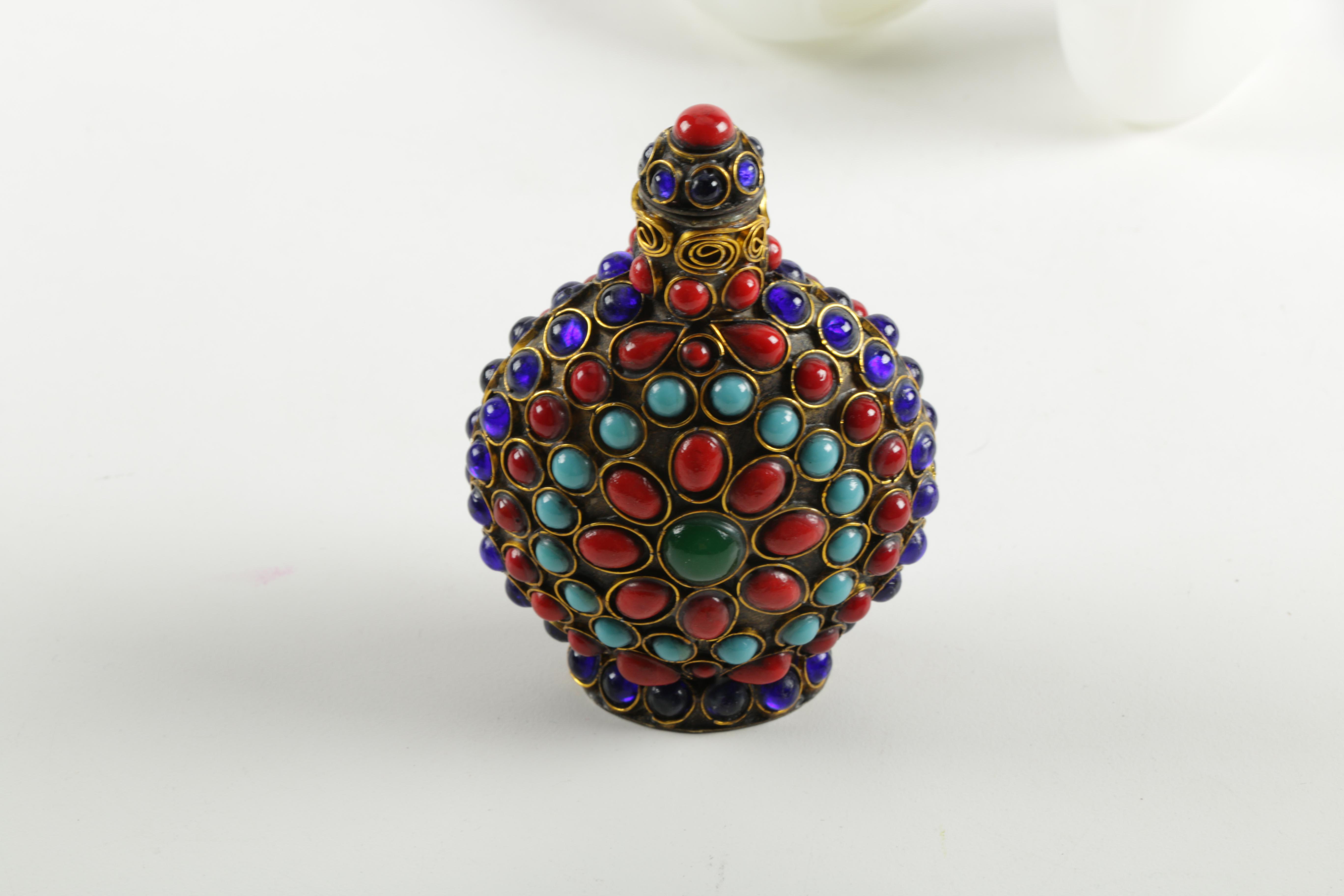 Chinese and Tibetan Snuff Bottles and Hand Mirror