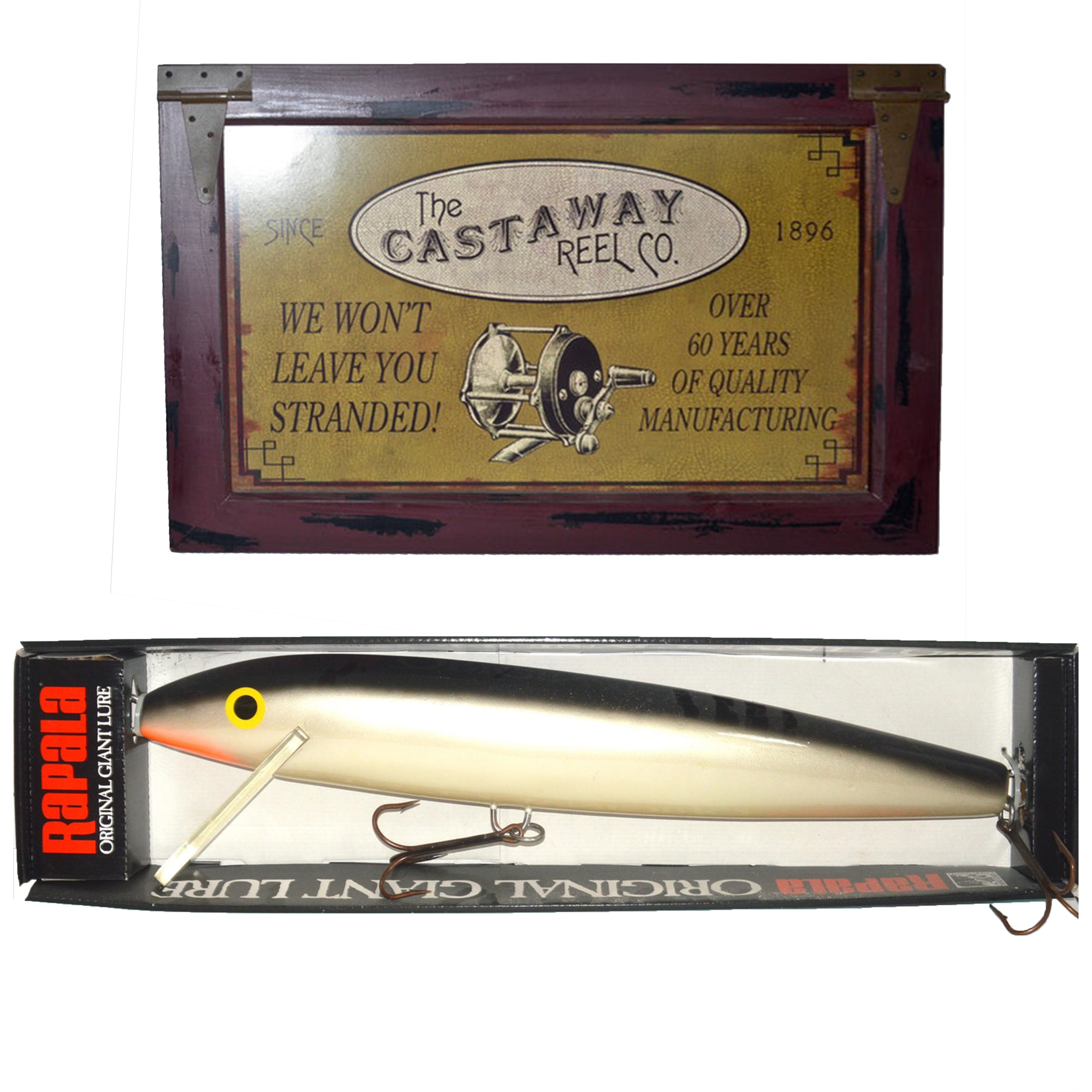 Rapala Original Giant Lure and Castaway Reel Co. Wall Art