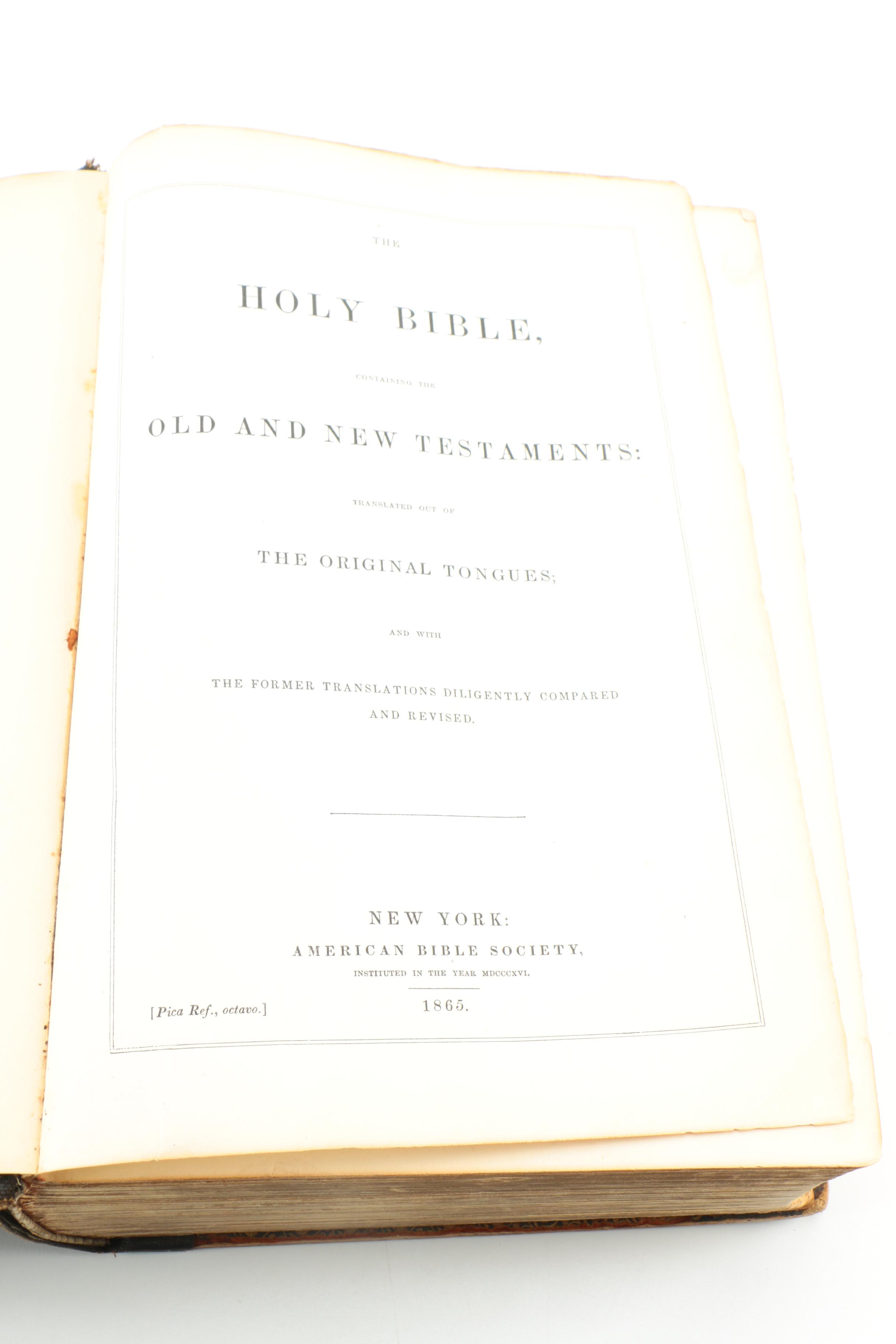 1865 "The Holy Bible"