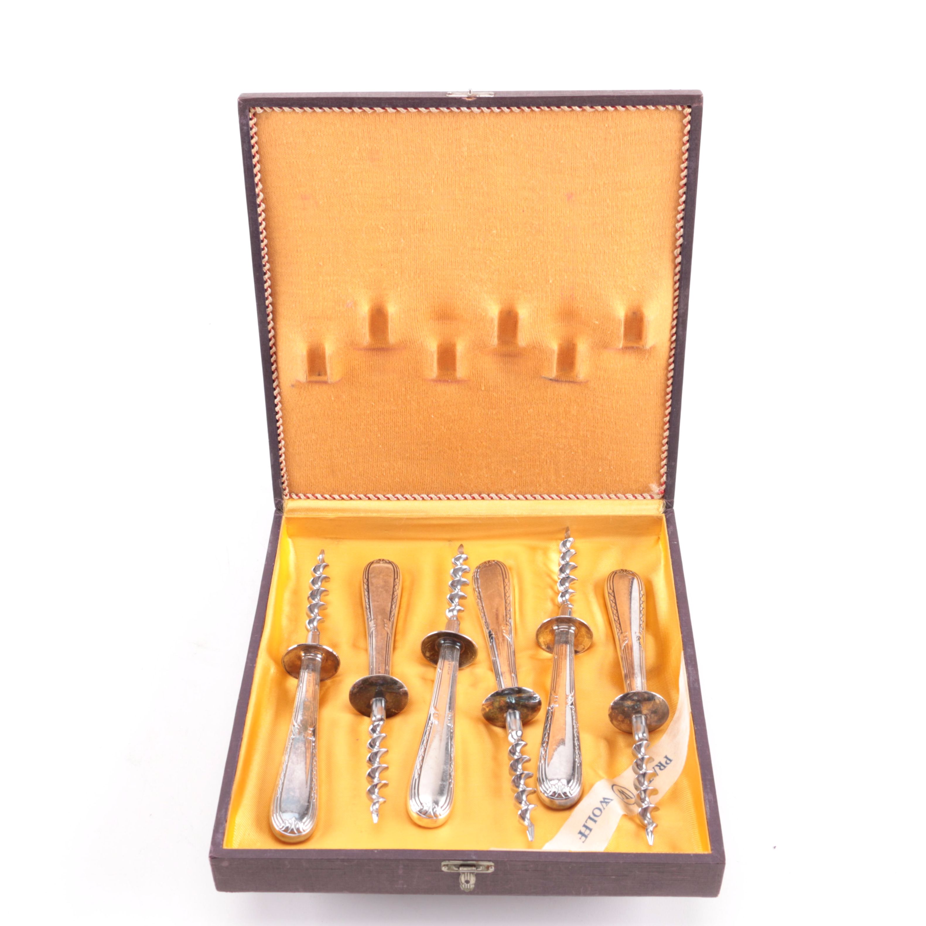 Prata Wolff Brazilian Silver Plate Corkscrew Set