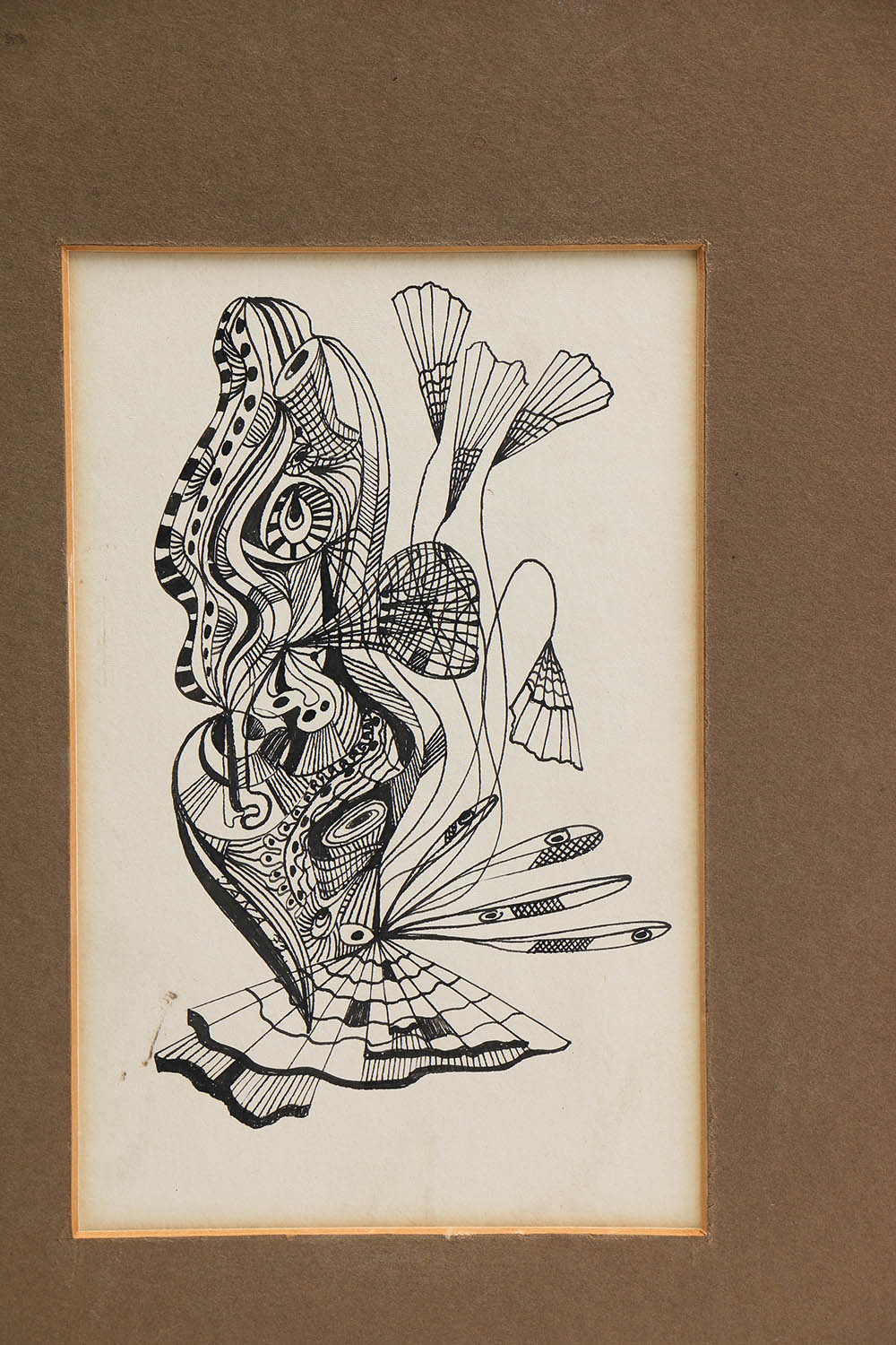 Abstract Ink Drawing on Paper