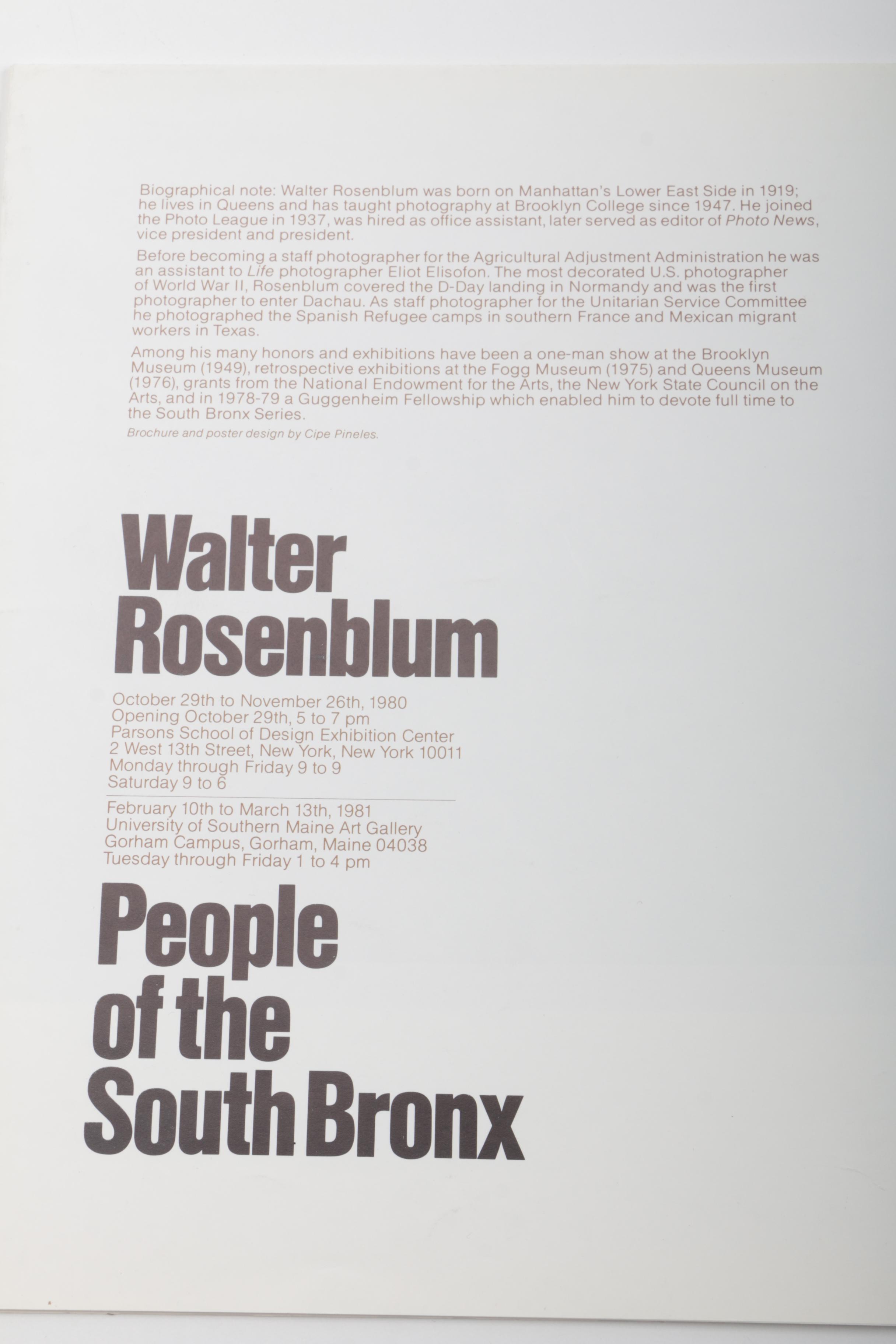 Walter Rosenblum Photographic Memorabilia Collection, Including Signed Lewis Hin