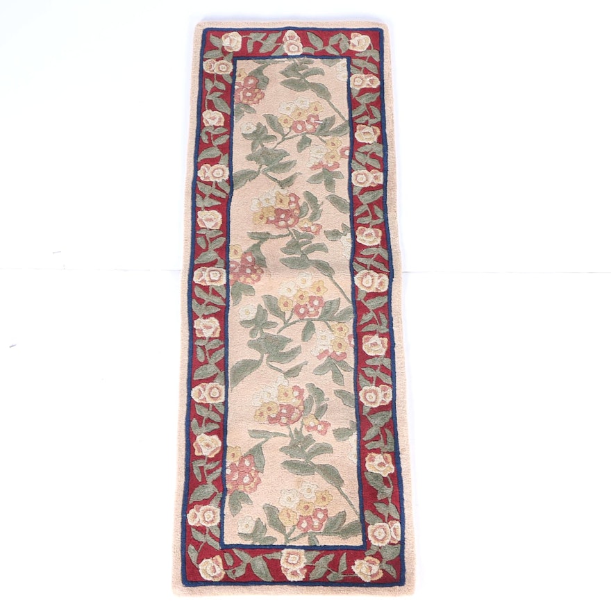Hand Tufted Chinese Carved Wool Carpet Runner