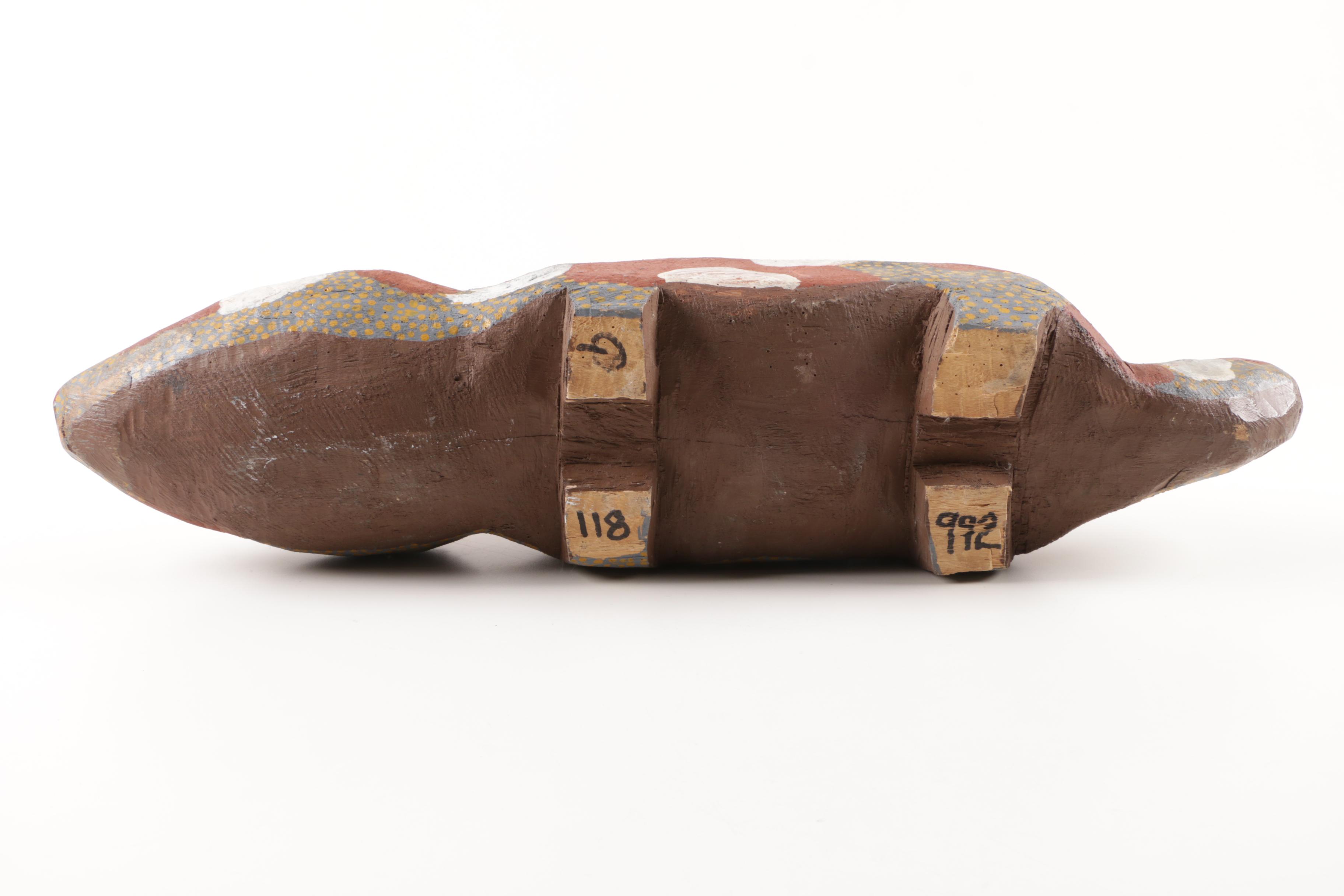 Australian Aboriginal Hand-Carved and Painted Dog