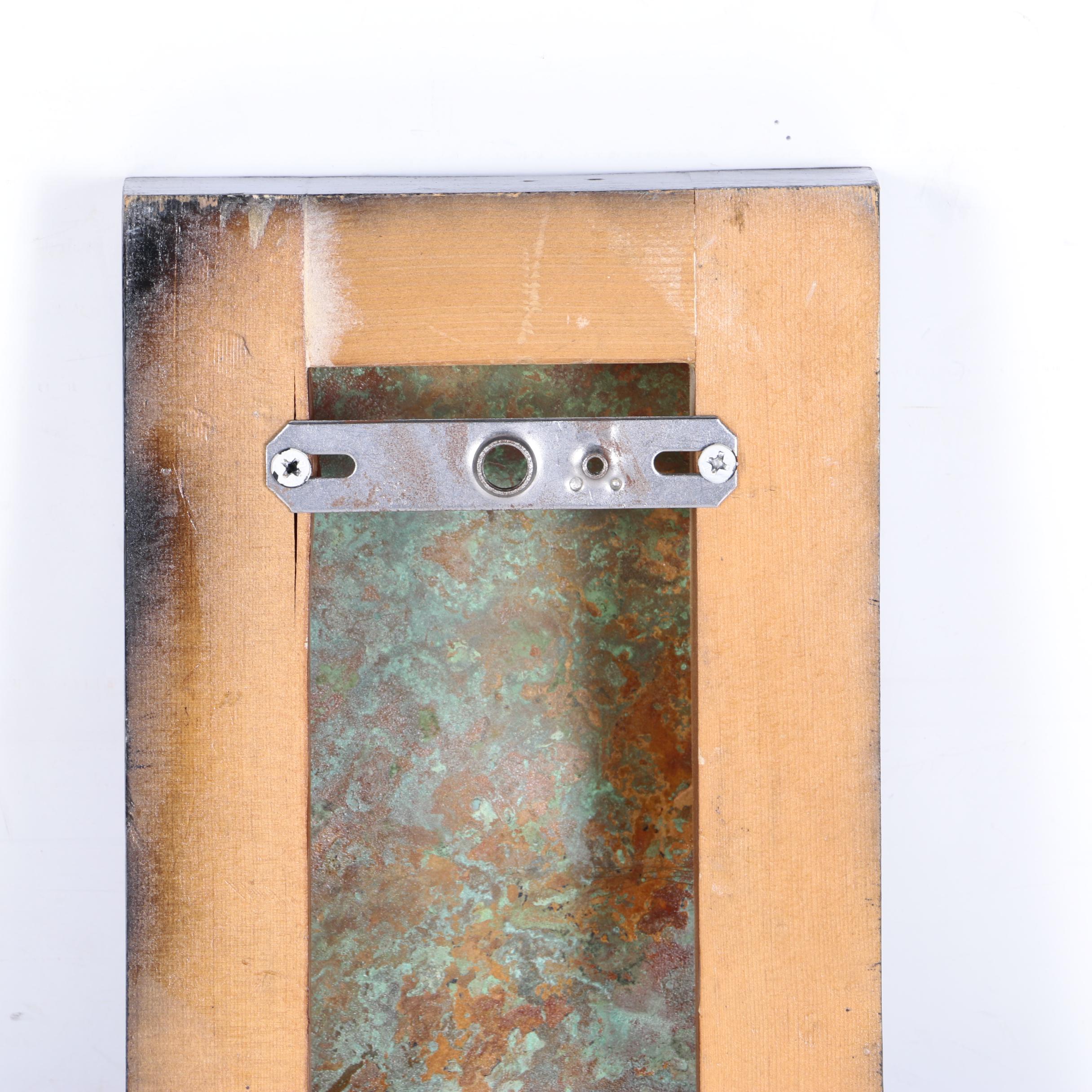 Large Handmade Wood and Patinaed Copper Cross